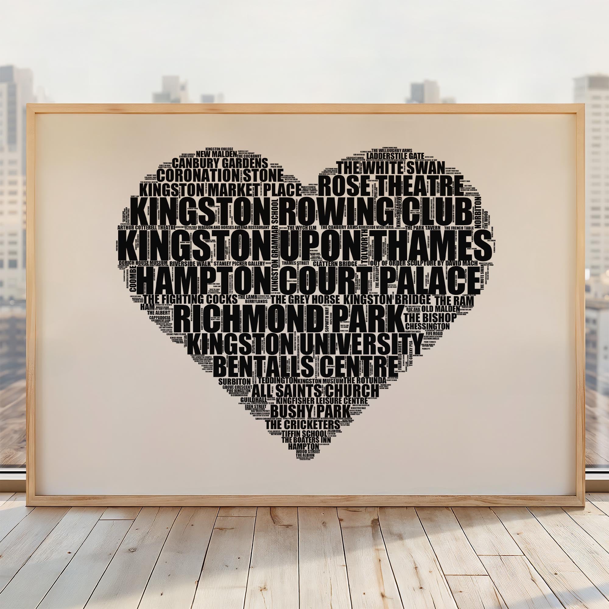 Kingston upon Thames - Premium Typographic Word Cloud Prints, Posters & Gifts