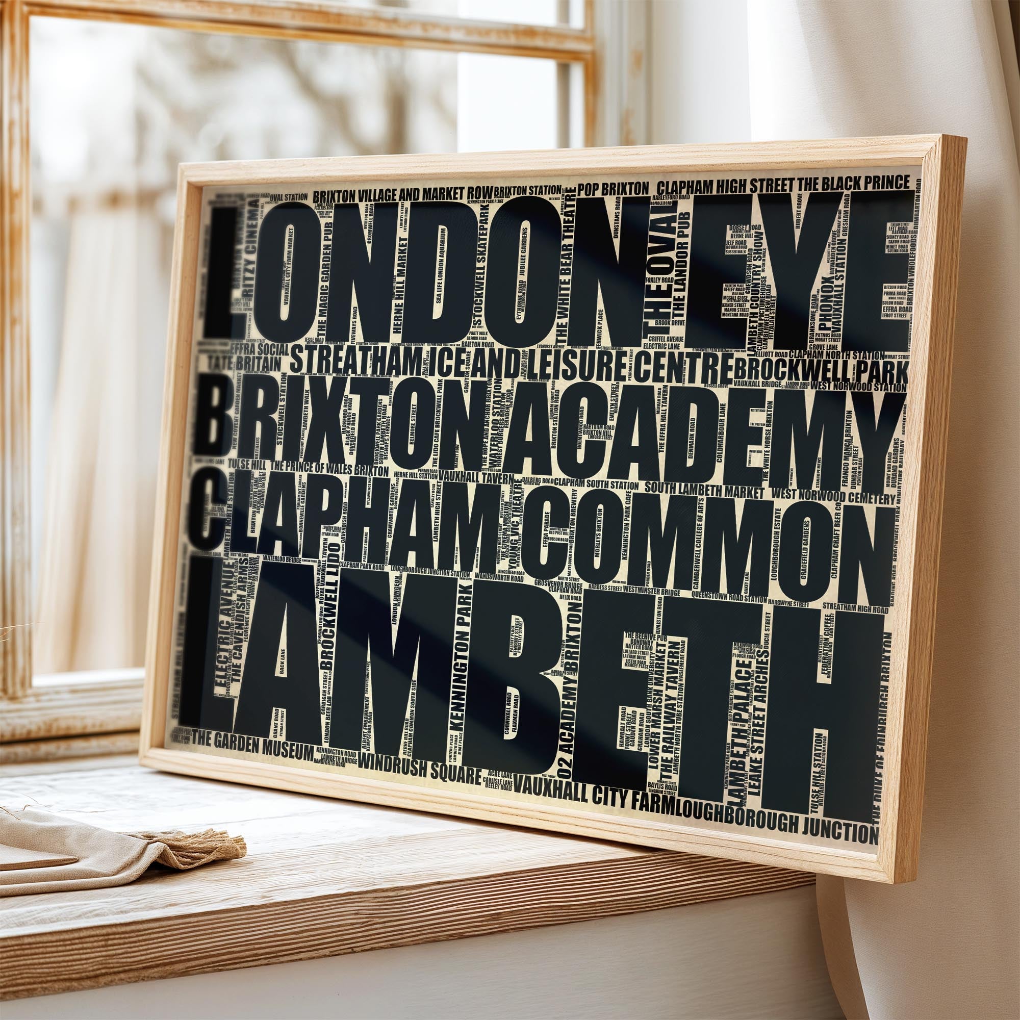 Lambeth - Premium Typographic Word Cloud Prints, Posters & Gifts