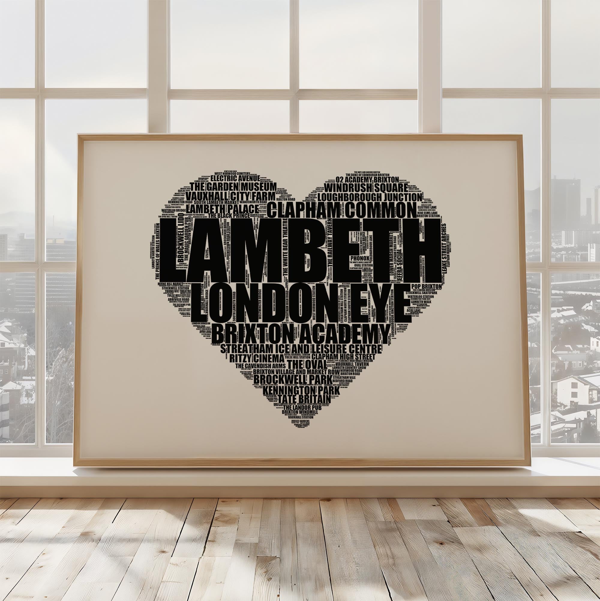 Lambeth - Premium Typographic Word Cloud Prints, Posters & Gifts