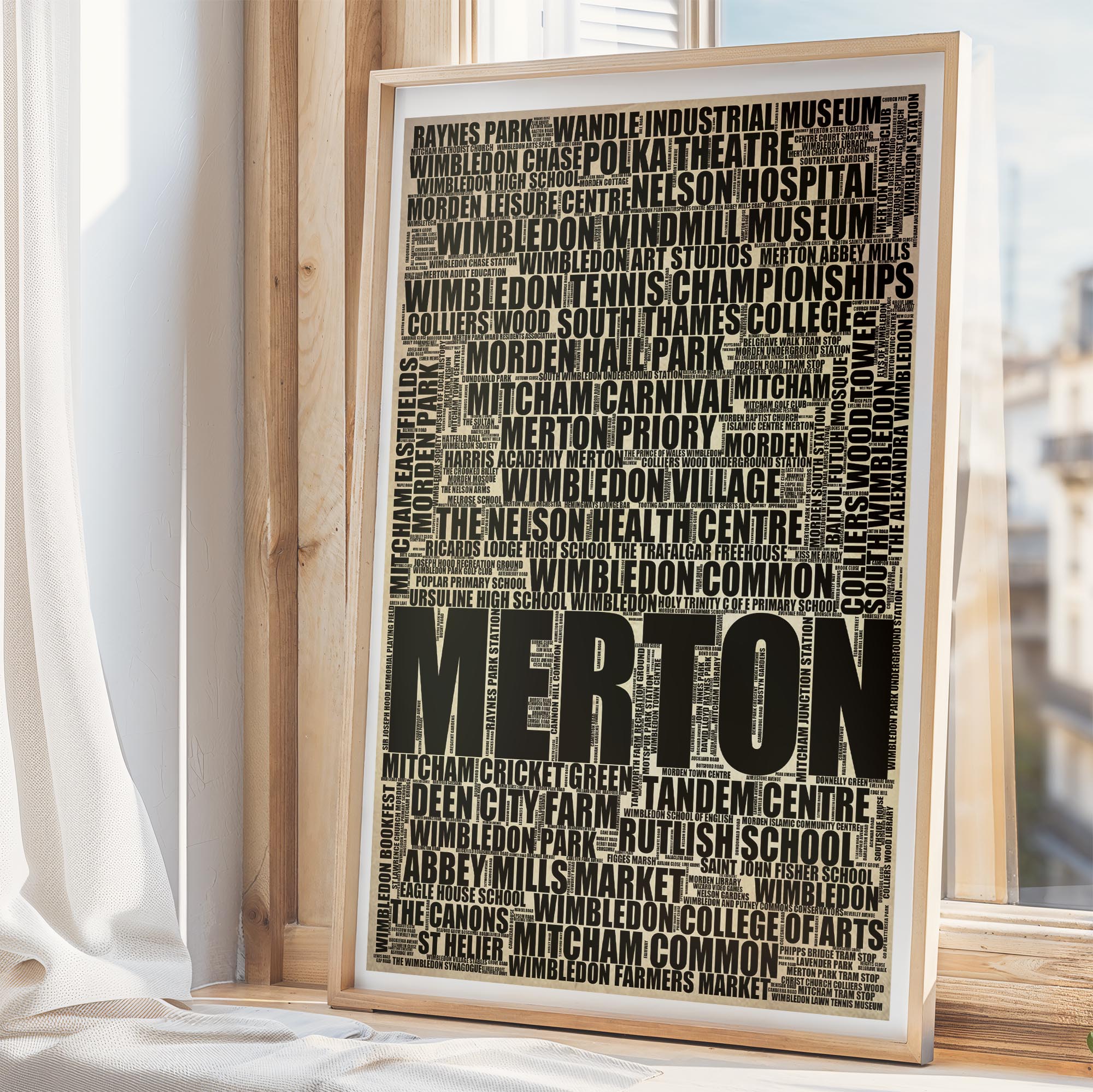 Merton - Premium Typographic Word Cloud Prints, Posters & Gifts