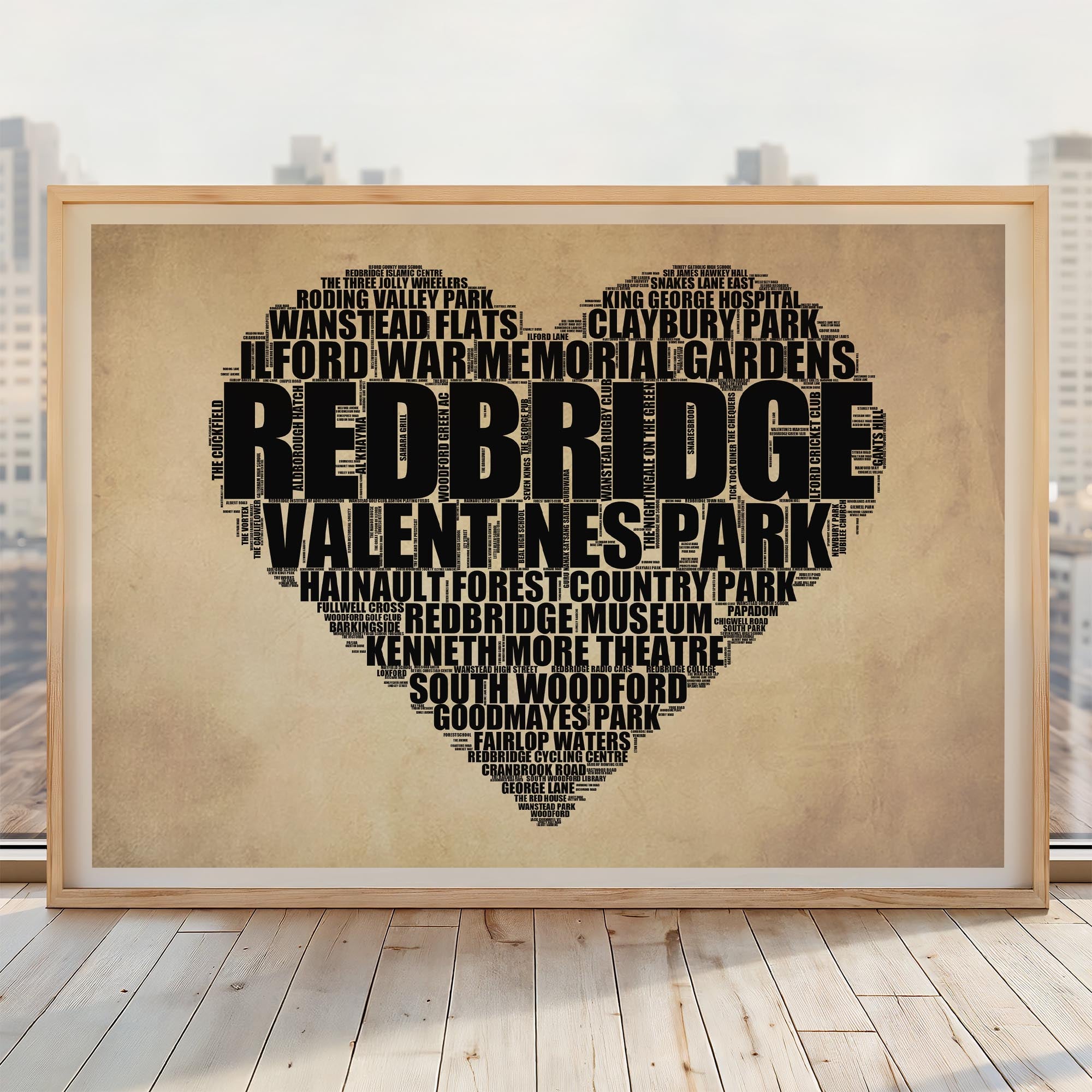 Redbridge - Premium Typographic Word Cloud Prints, Posters & Gifts