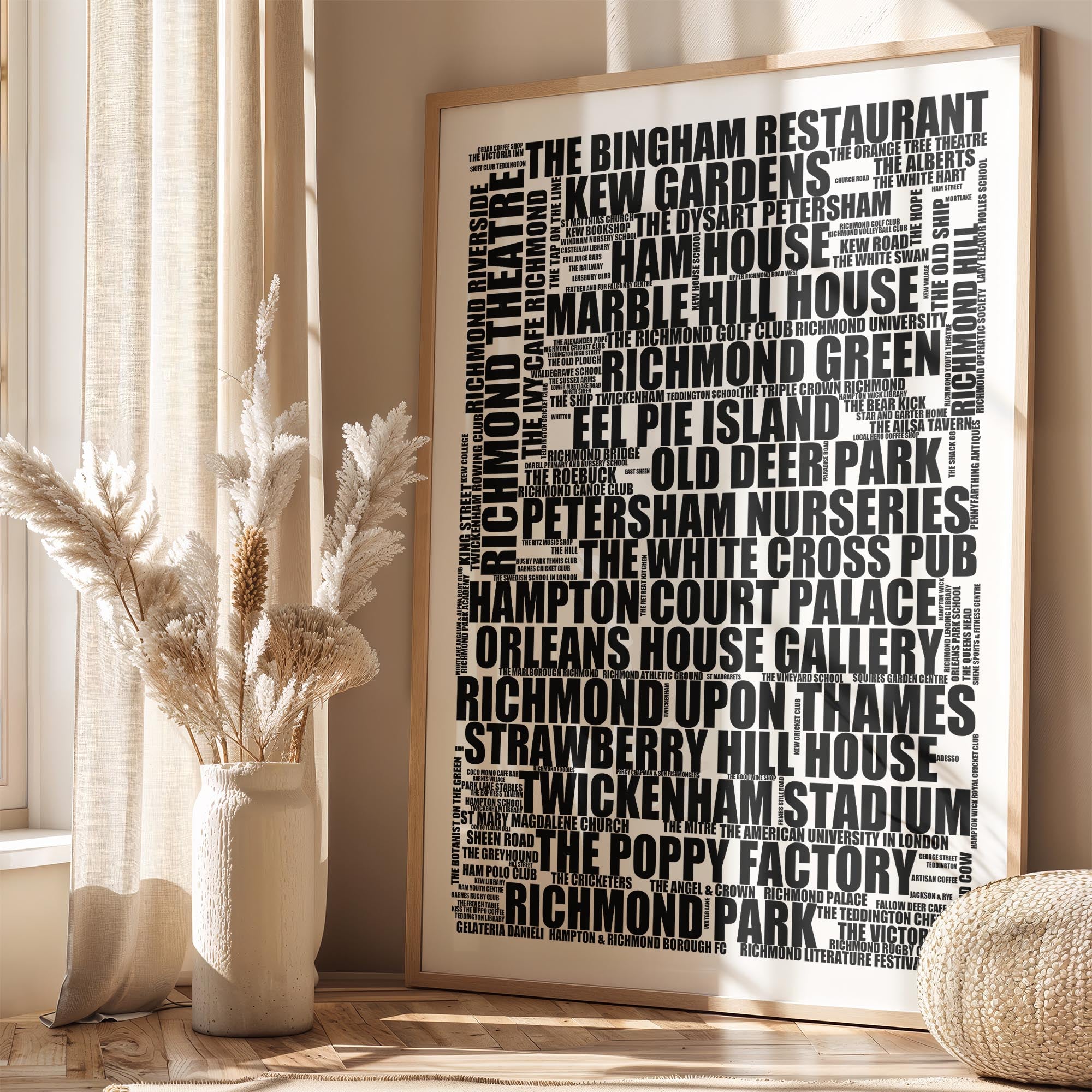 Richmond upon Thames - Premium Typographic Word Cloud Prints, Posters & Gifts