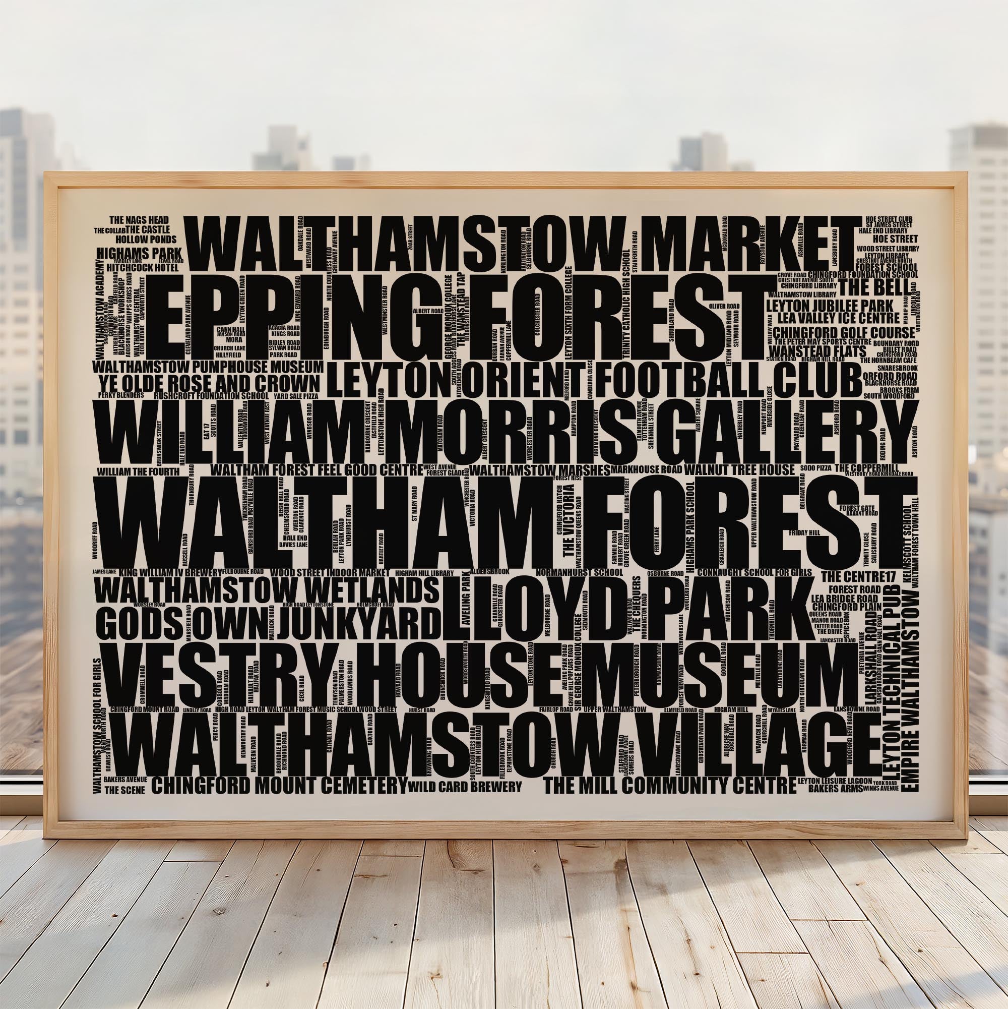 Waltham Forest - Premium Typographic Word Cloud Prints, Posters & Gifts