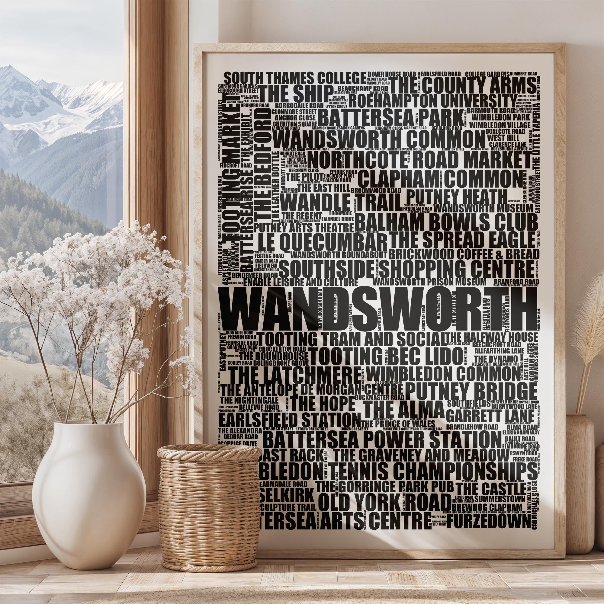 Wandsworth - Premium Typographic Word Cloud Prints, Posters & Gifts