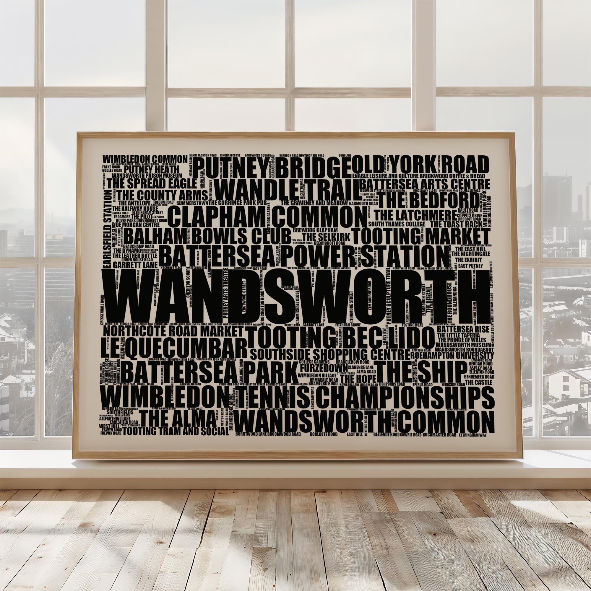 Wandsworth - Premium Typographic Word Cloud Prints, Posters & Gifts