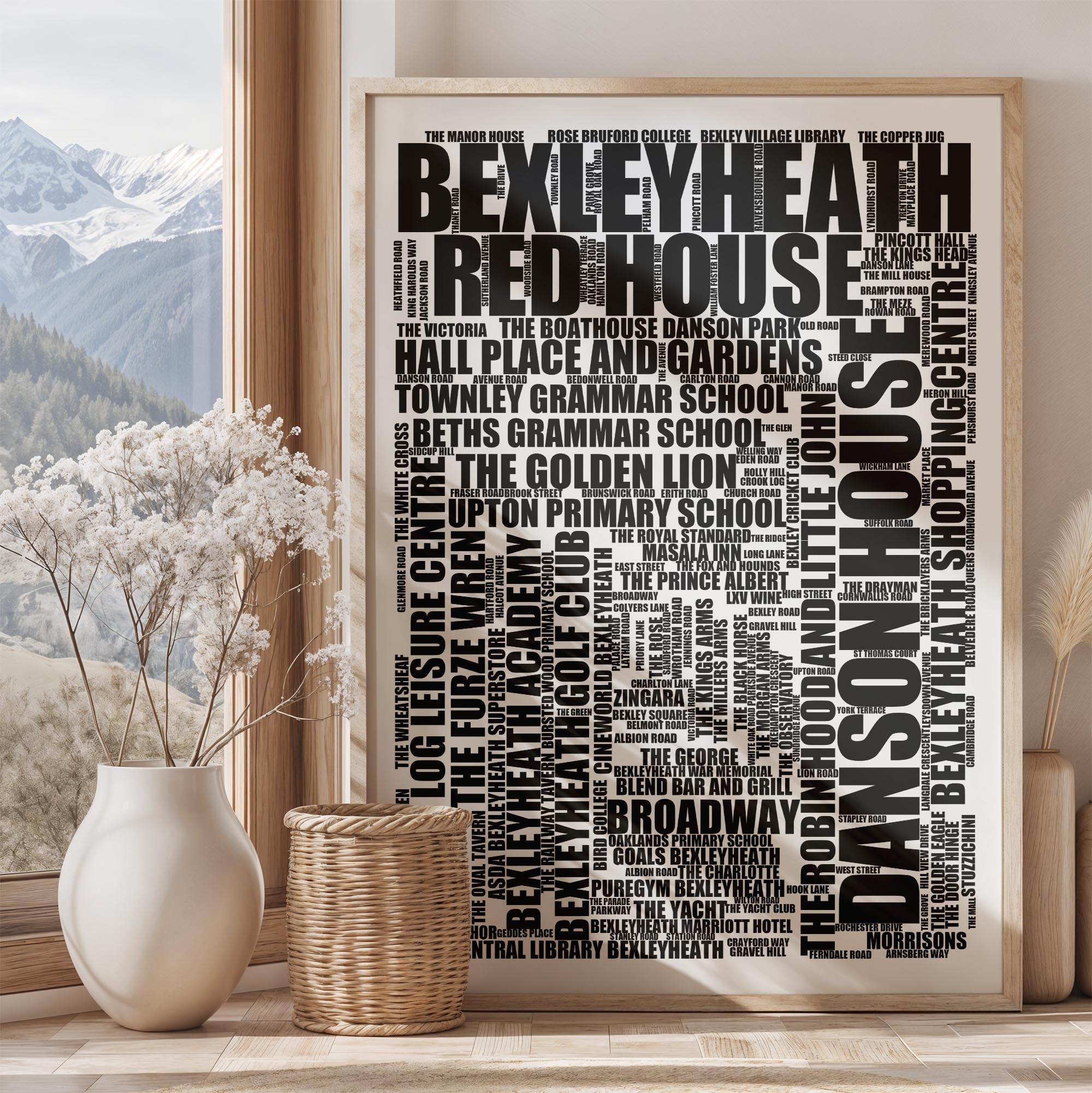 Bexleyheath - Premium Typographic Word Cloud Prints, Posters & Gifts