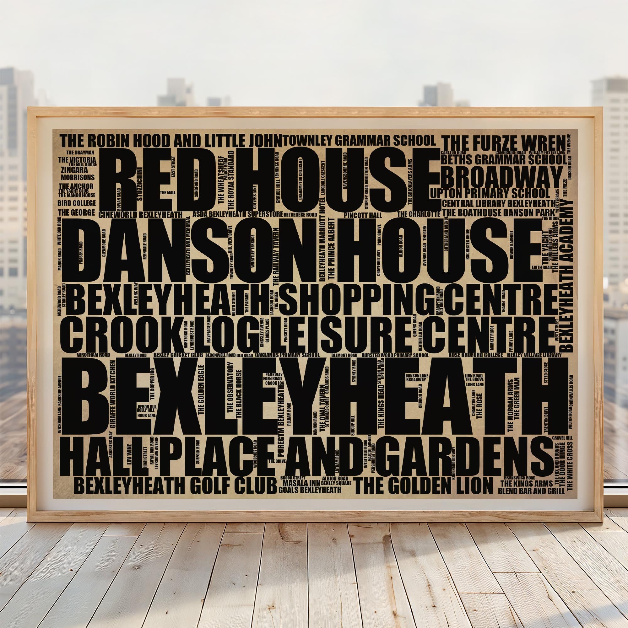 Bexleyheath - Premium Typographic Word Cloud Prints, Posters & Gifts