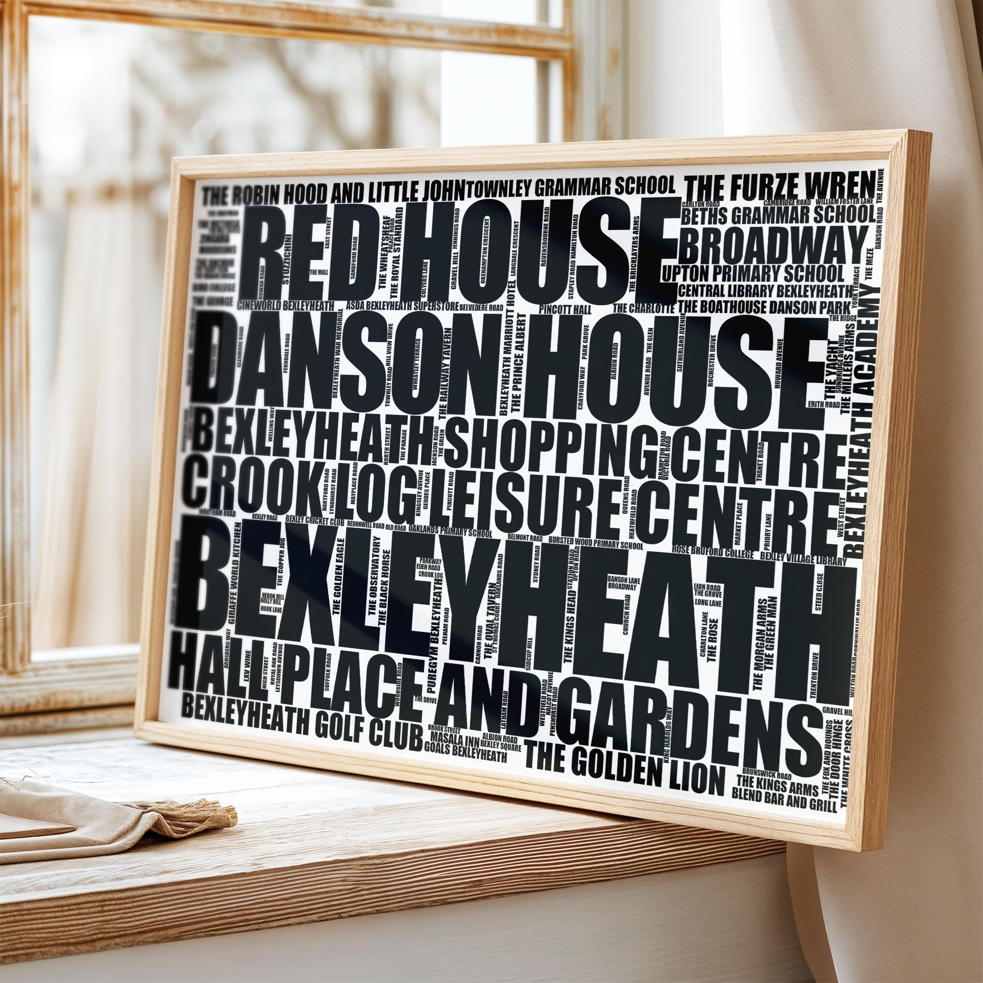 Bexleyheath - Premium Typographic Word Cloud Prints, Posters & Gifts