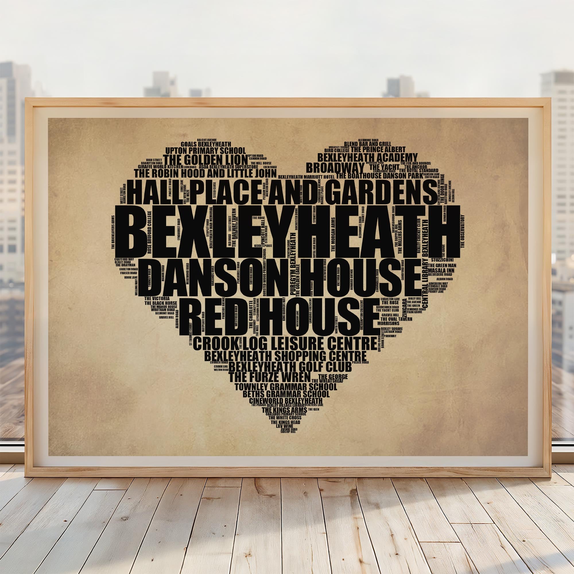 Bexleyheath - Premium Typographic Word Cloud Prints, Posters & Gifts