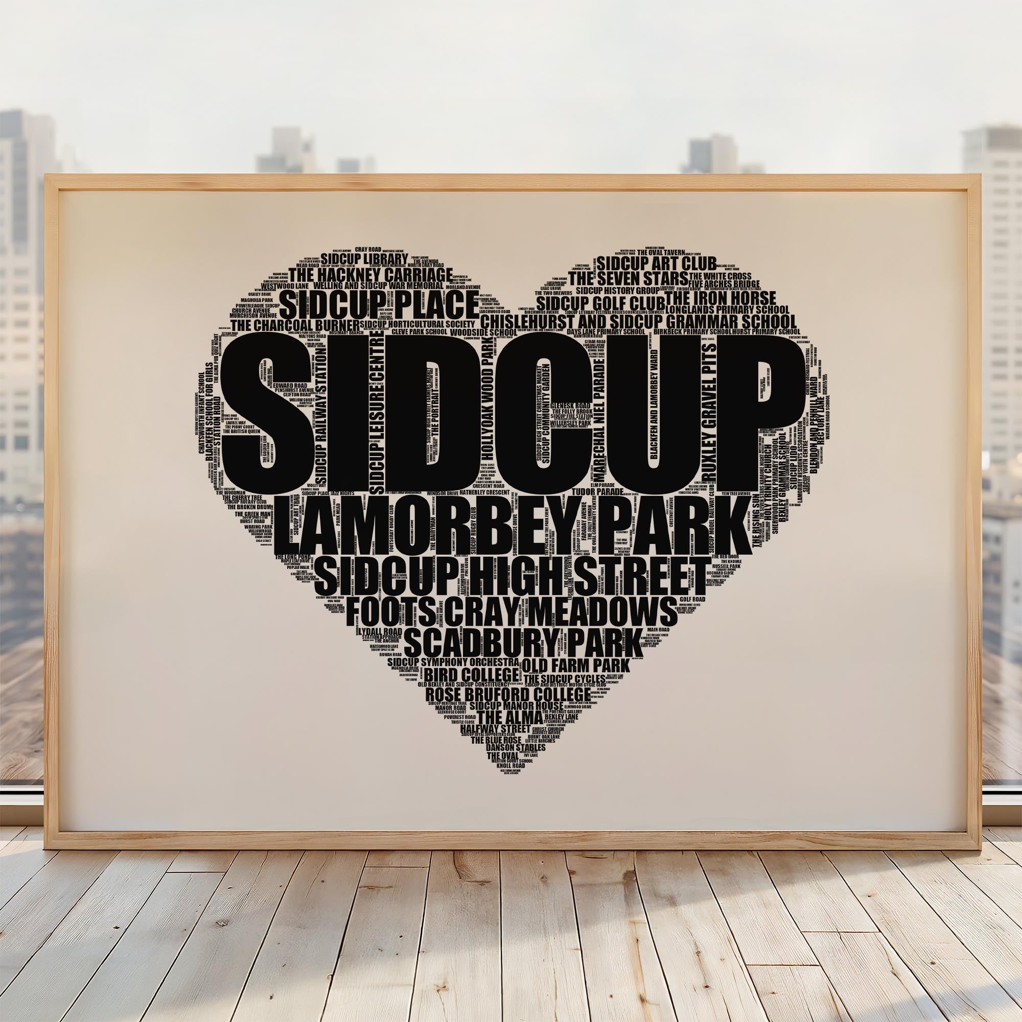 Sidcup - Premium Typographic Word Cloud Prints, Posters & Gifts