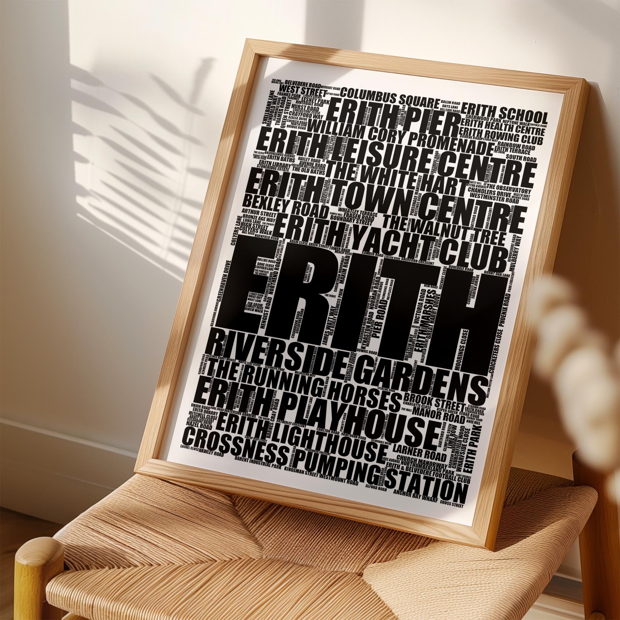 Erith - Premium Typographic Word Cloud Prints, Posters & Gifts