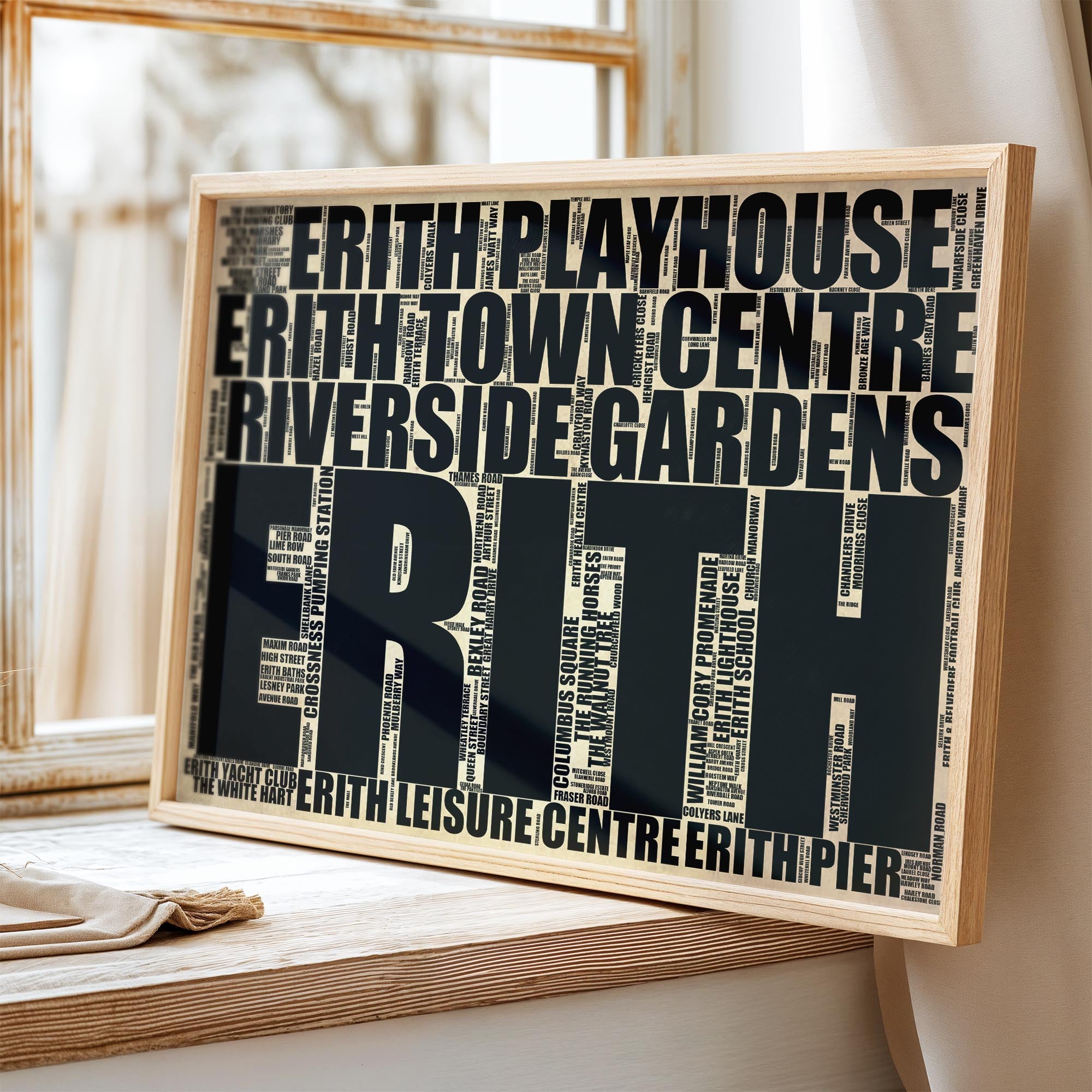 Erith - Premium Typographic Word Cloud Prints, Posters & Gifts