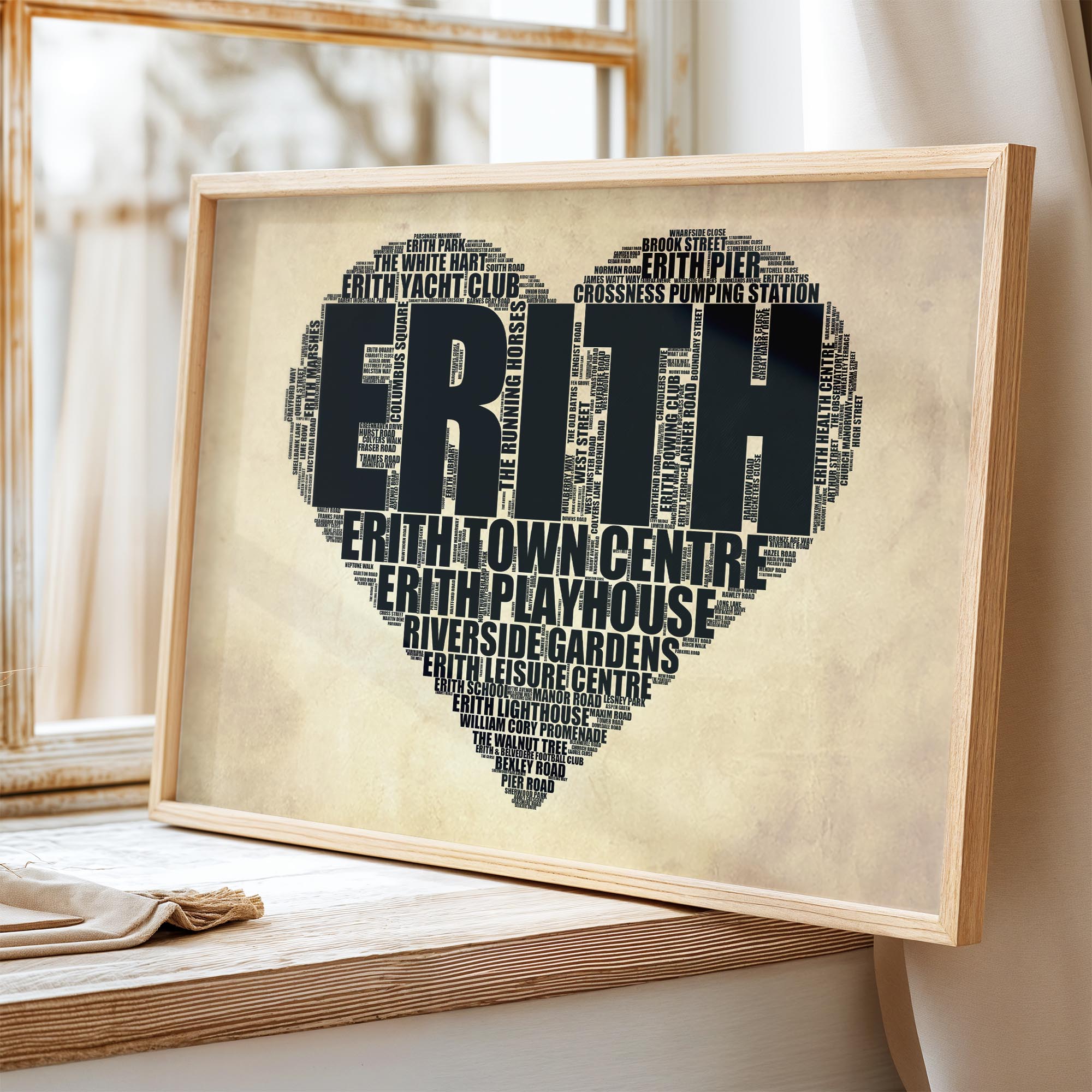 Erith - Premium Typographic Word Cloud Prints, Posters & Gifts