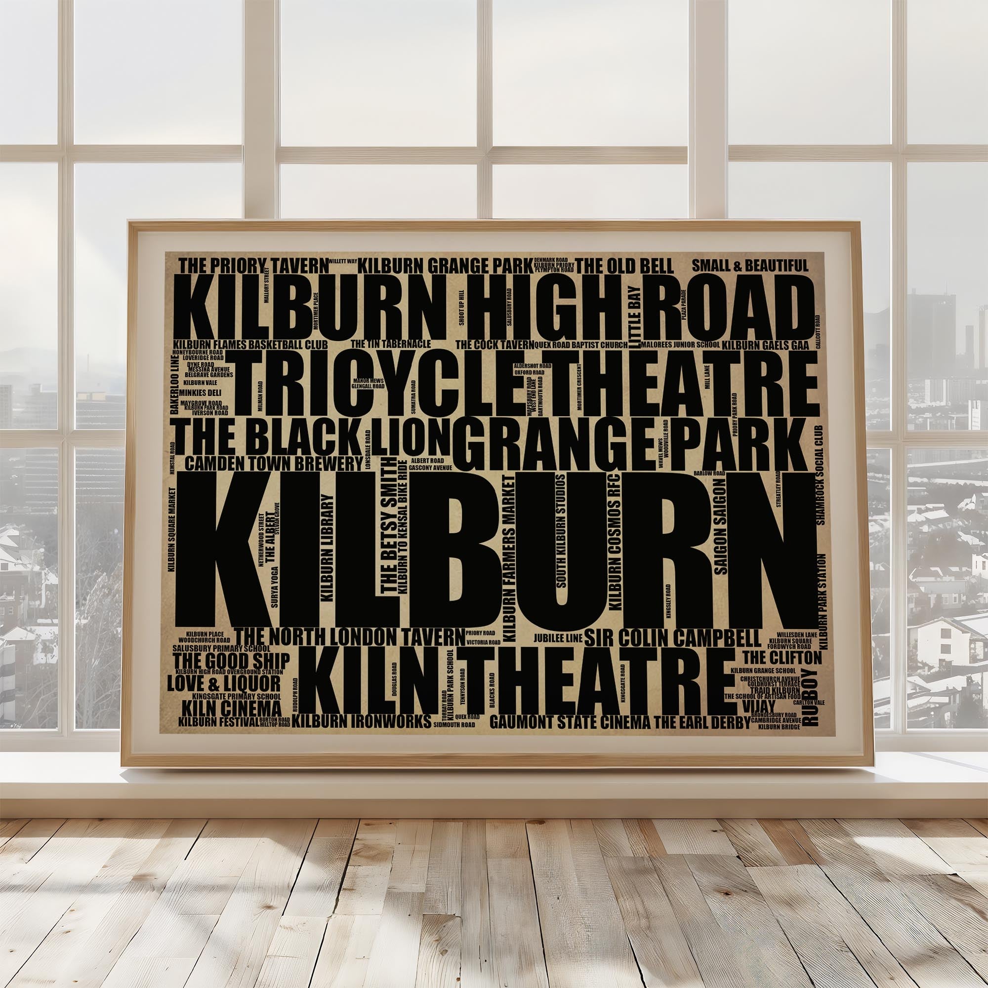 Kilburn - Premium Typographic Word Cloud Prints, Posters & Gifts