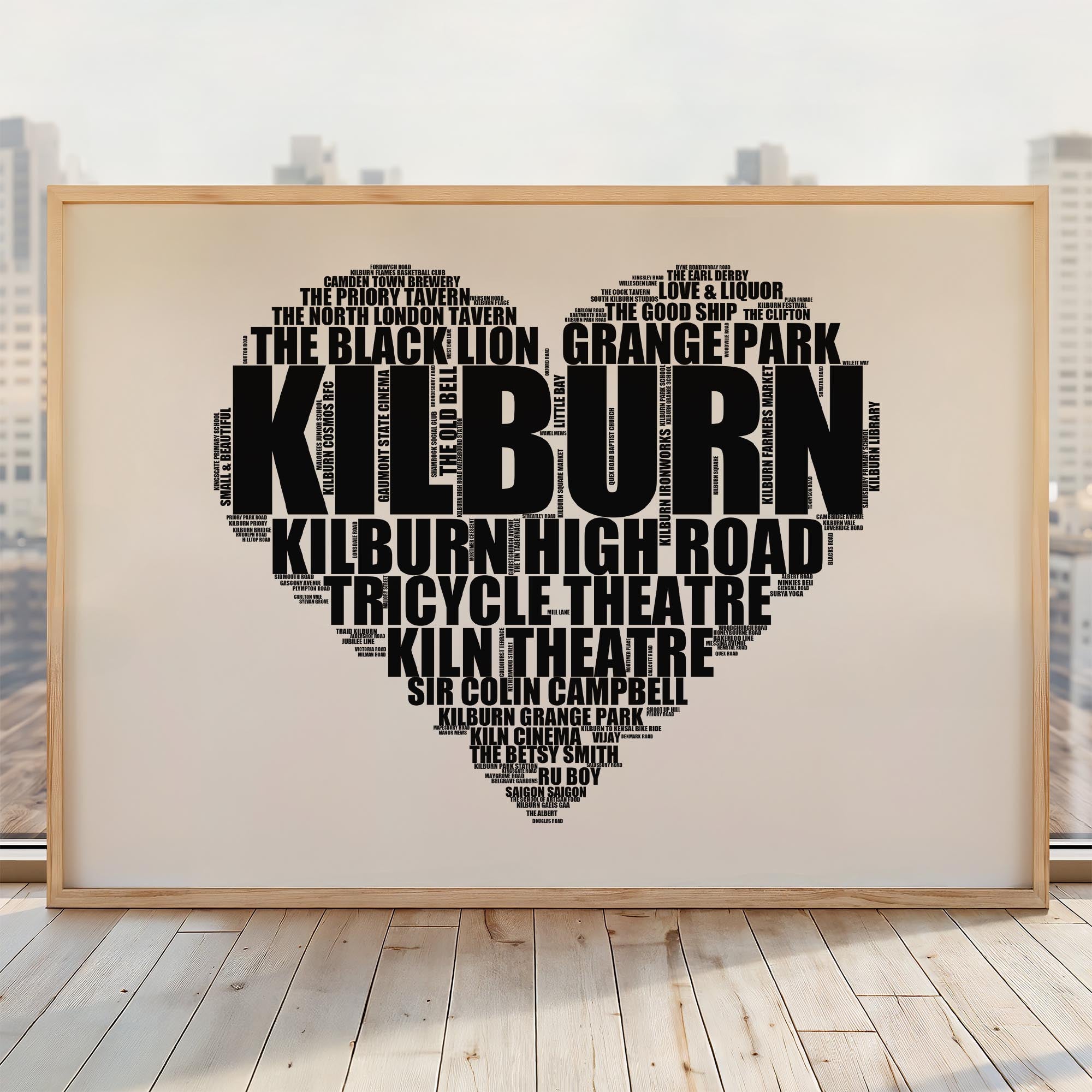 Kilburn - Premium Typographic Word Cloud Prints, Posters & Gifts