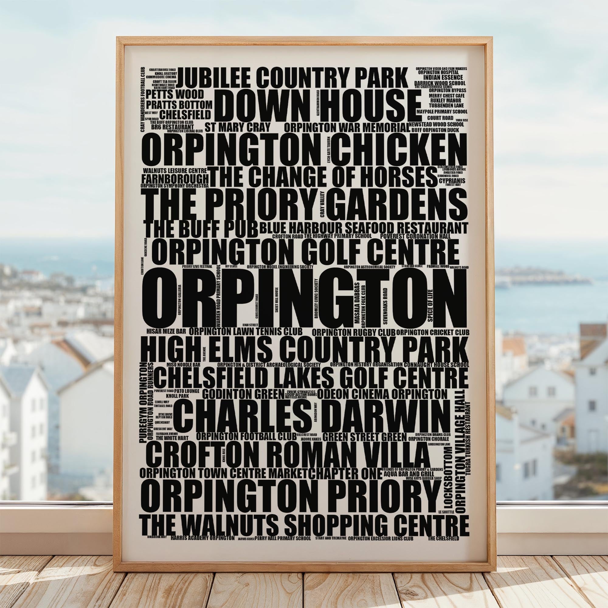 Orpington - Premium Typographic Word Cloud Prints, Posters & Gifts