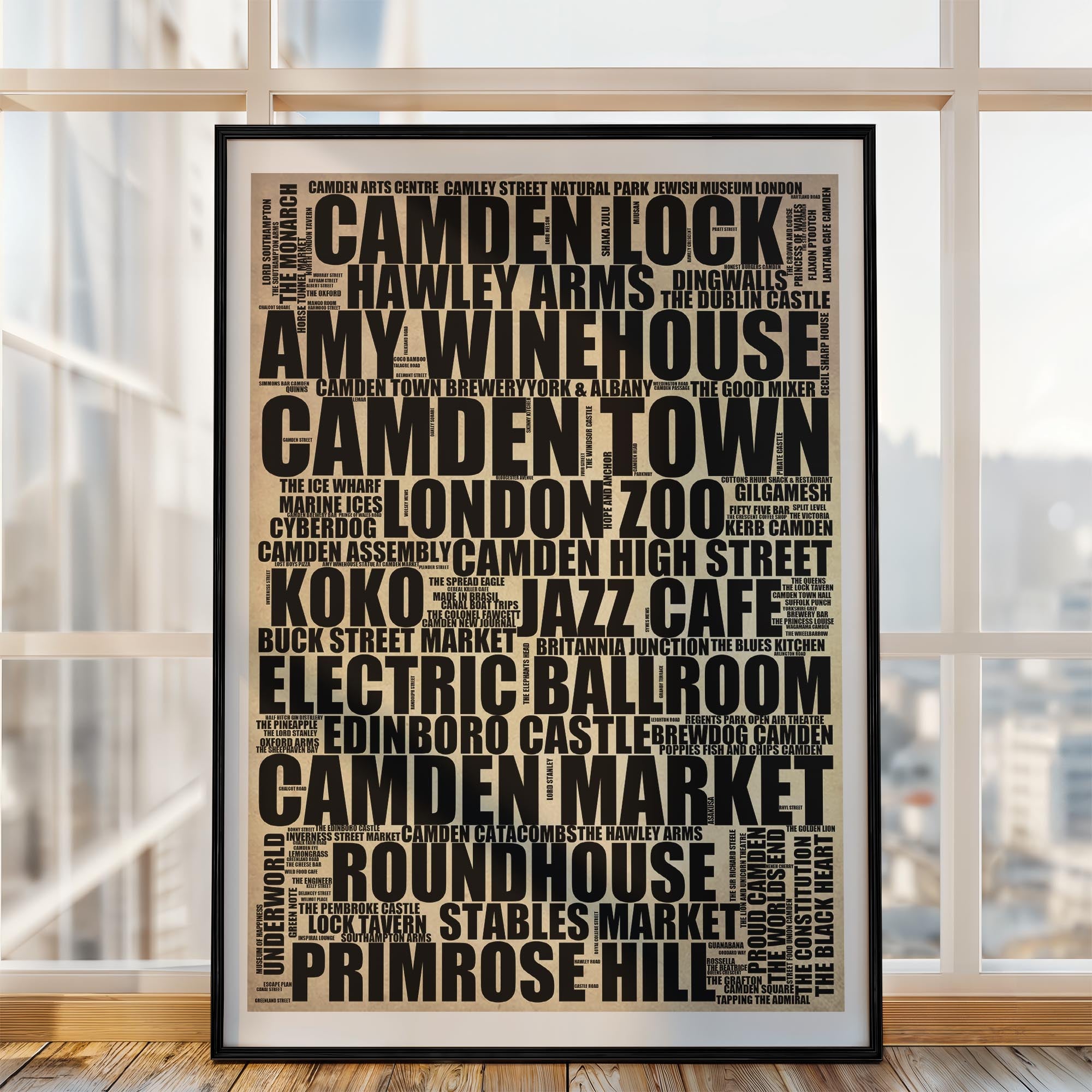 Camden Town - Premium Typographic Word Cloud Prints, Posters & Gifts