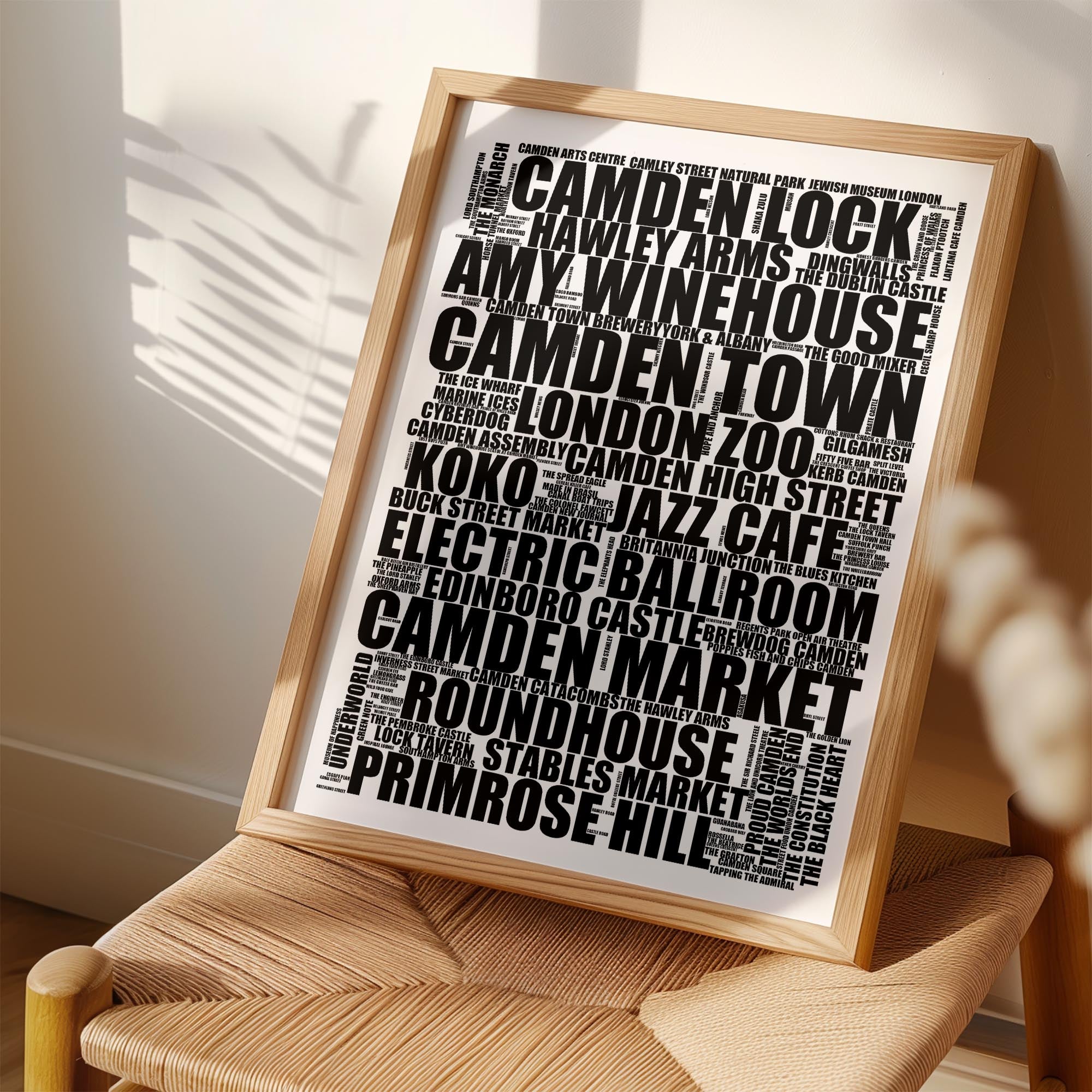 Camden Town - Premium Typographic Word Cloud Prints, Posters & Gifts