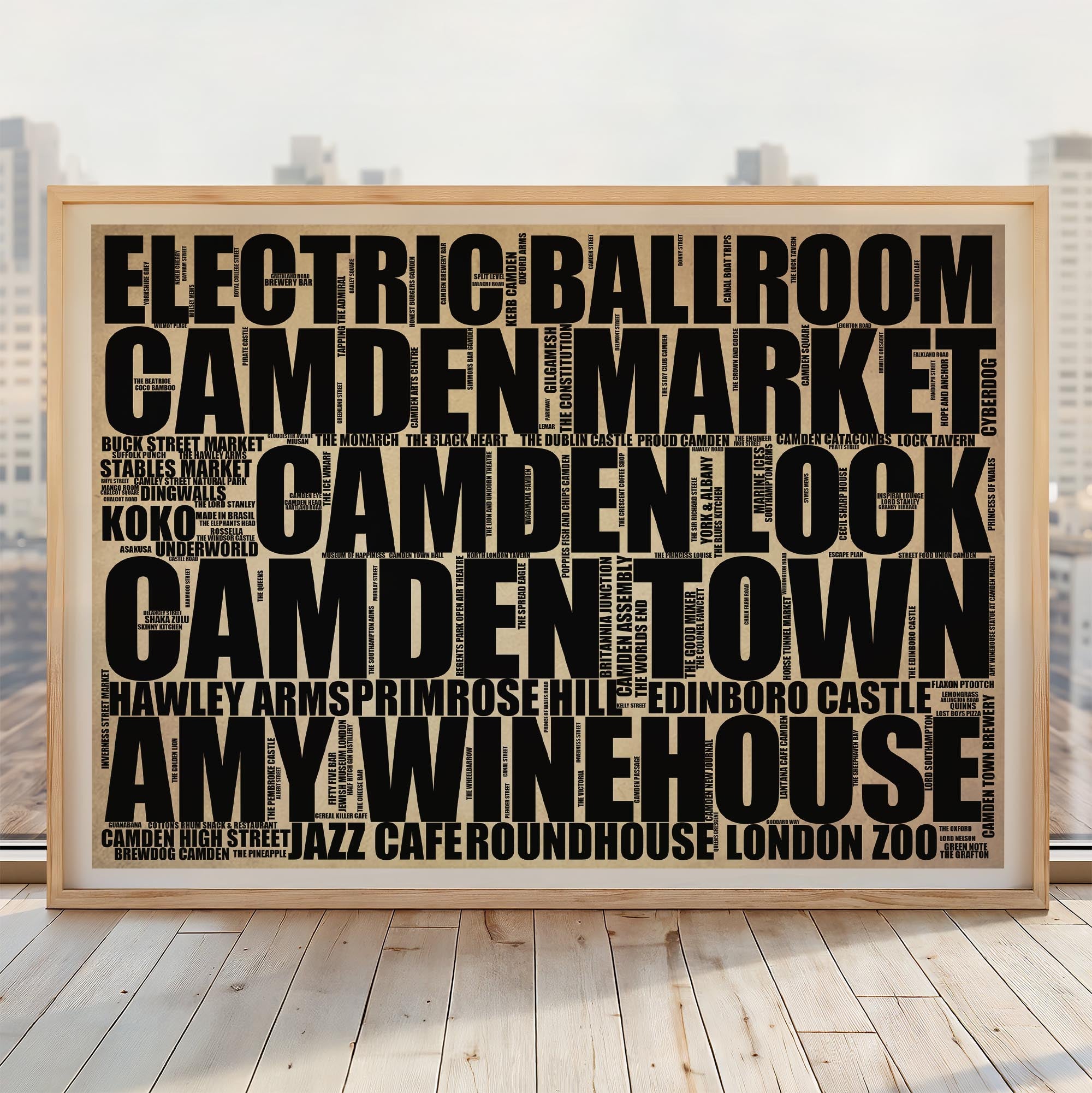 Camden Town - Premium Typographic Word Cloud Prints, Posters & Gifts