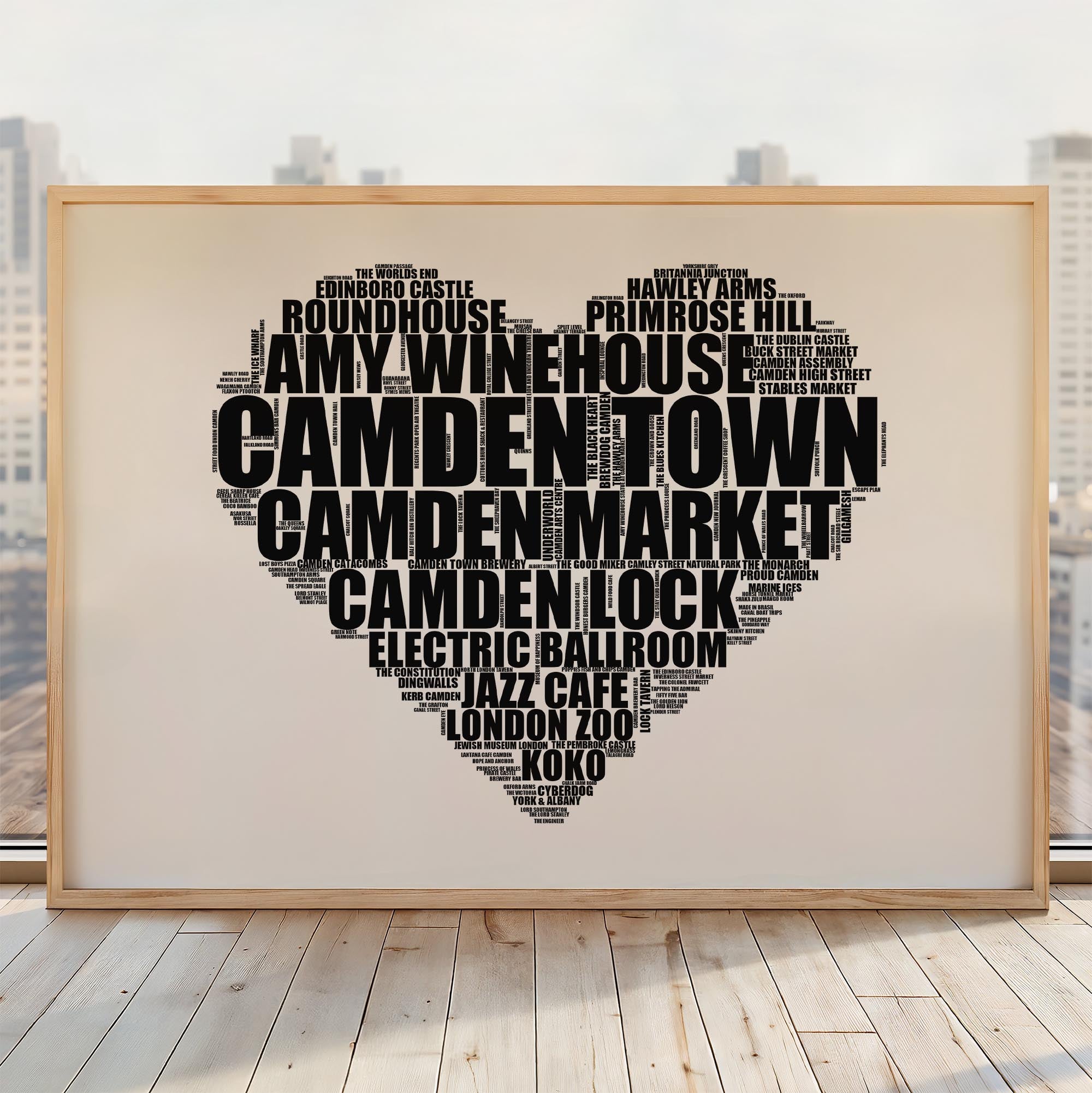 Camden Town - Premium Typographic Word Cloud Prints, Posters & Gifts