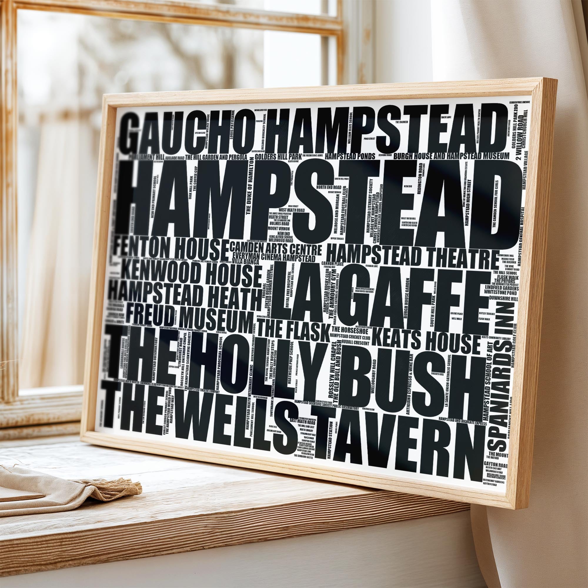 Hampstead - Premium Typographic Word Cloud Prints, Posters & Gifts