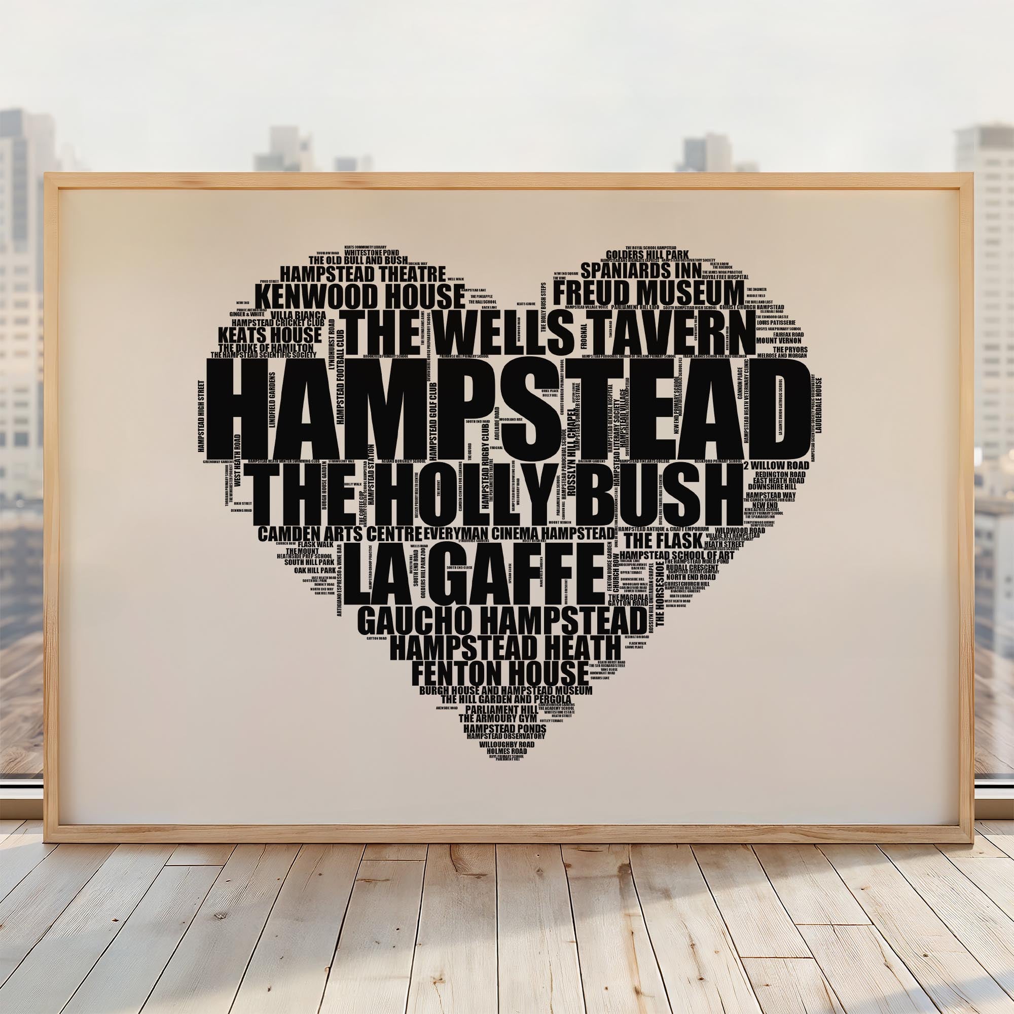 Hampstead - Premium Typographic Word Cloud Prints, Posters & Gifts