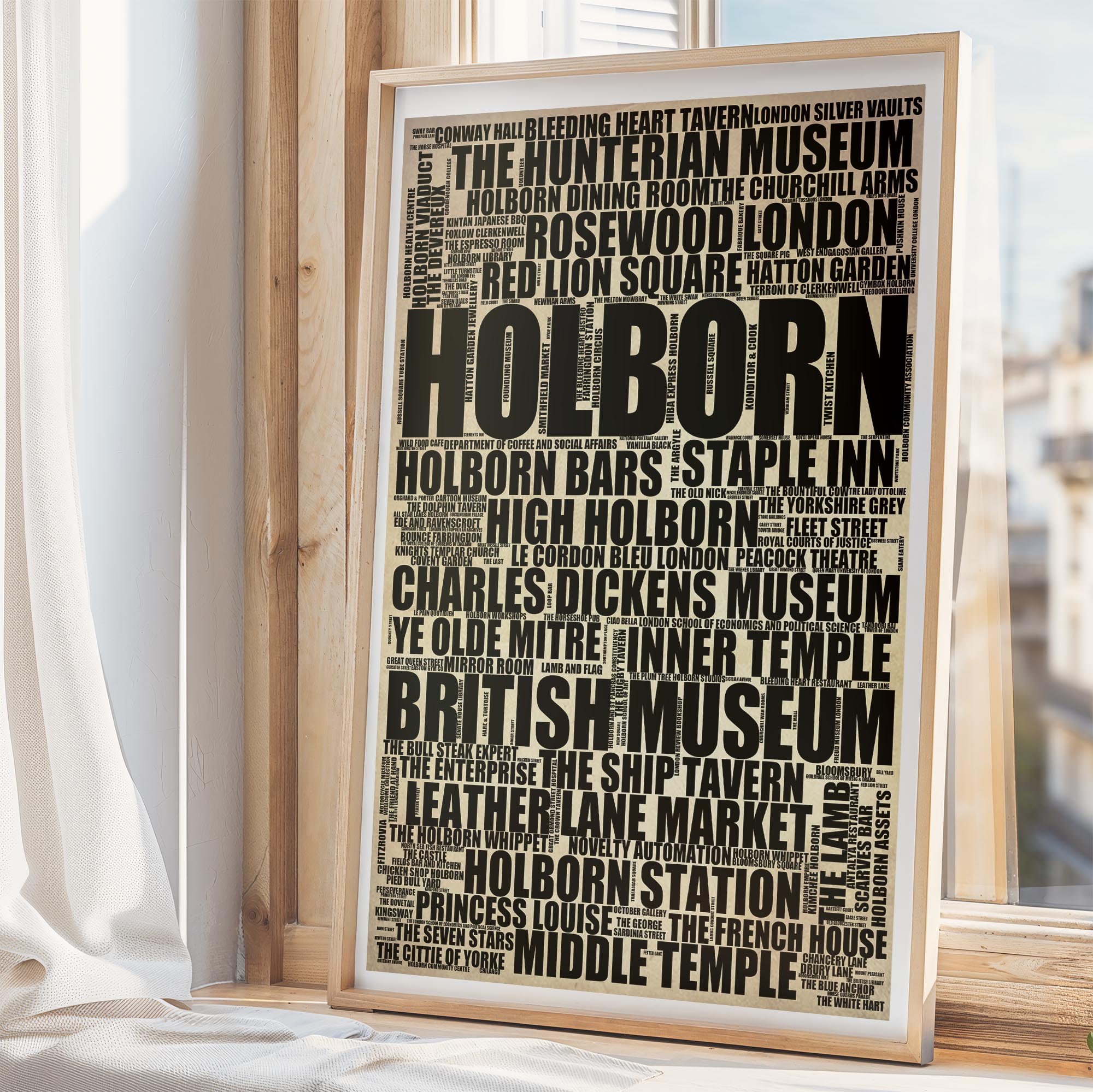 Holborn - Premium Typographic Word Cloud Prints, Posters & Gifts