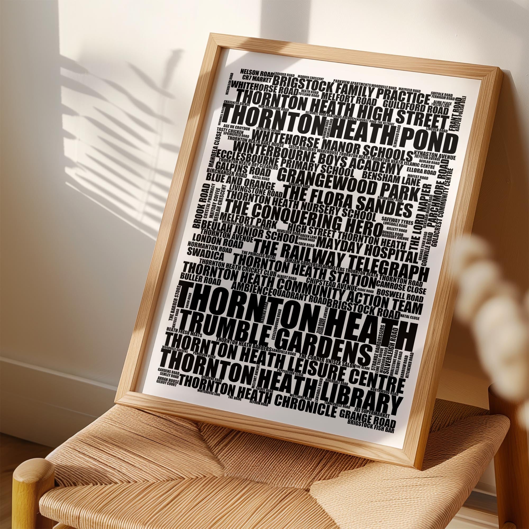 Thornton Heath - Premium Typographic Word Cloud Prints, Posters & Gifts