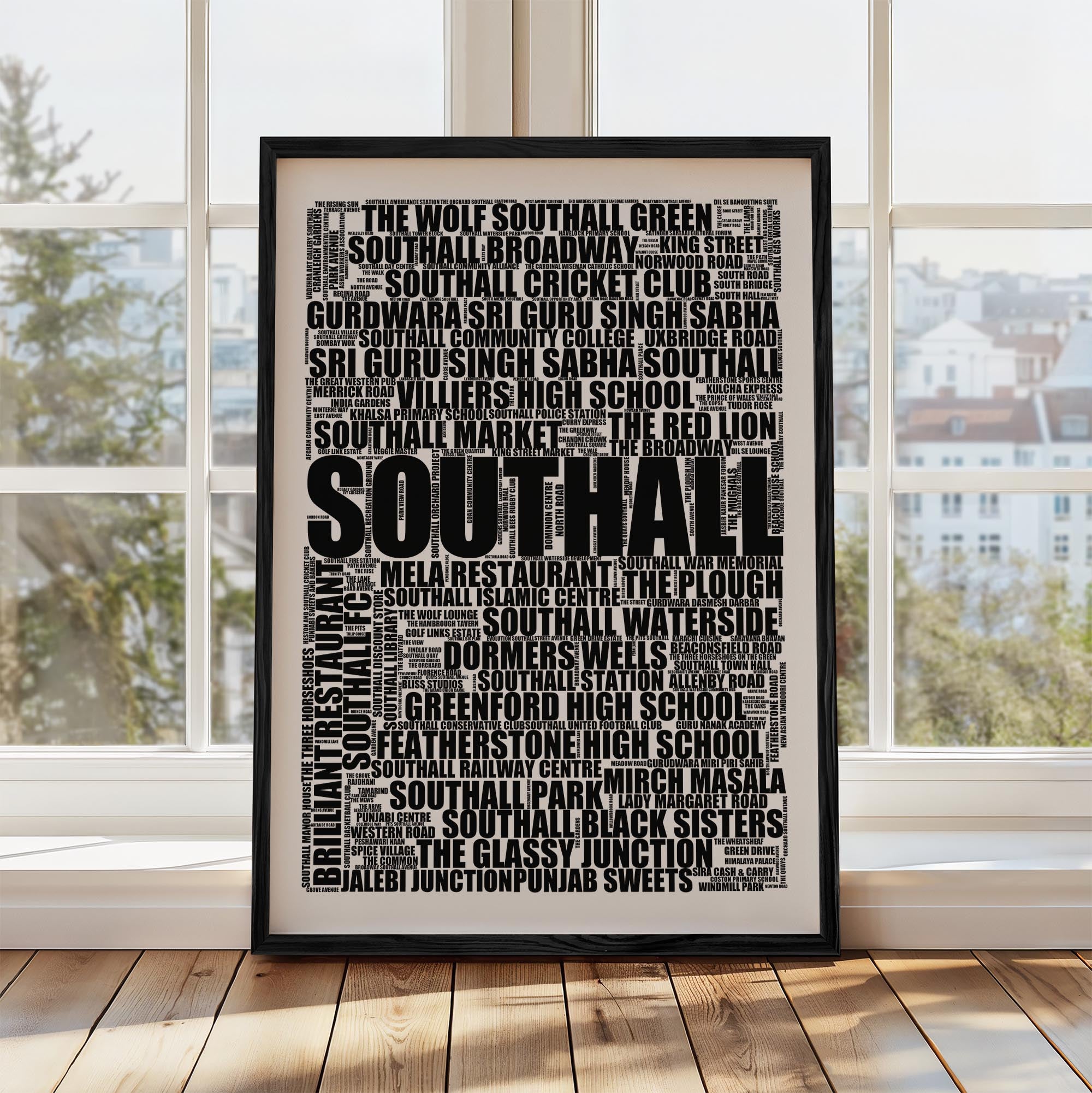 Southall - Premium Typographic Word Cloud Prints, Posters & Gifts