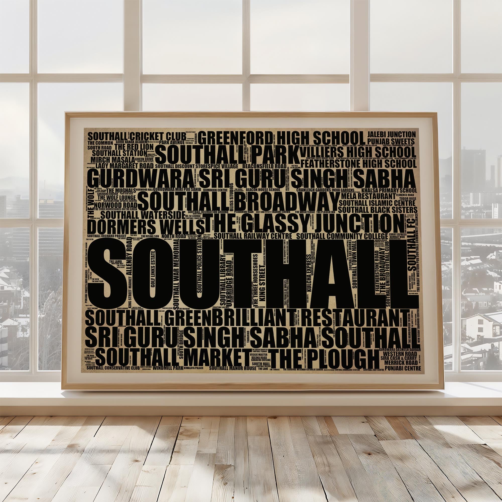 Southall - Premium Typographic Word Cloud Prints, Posters & Gifts