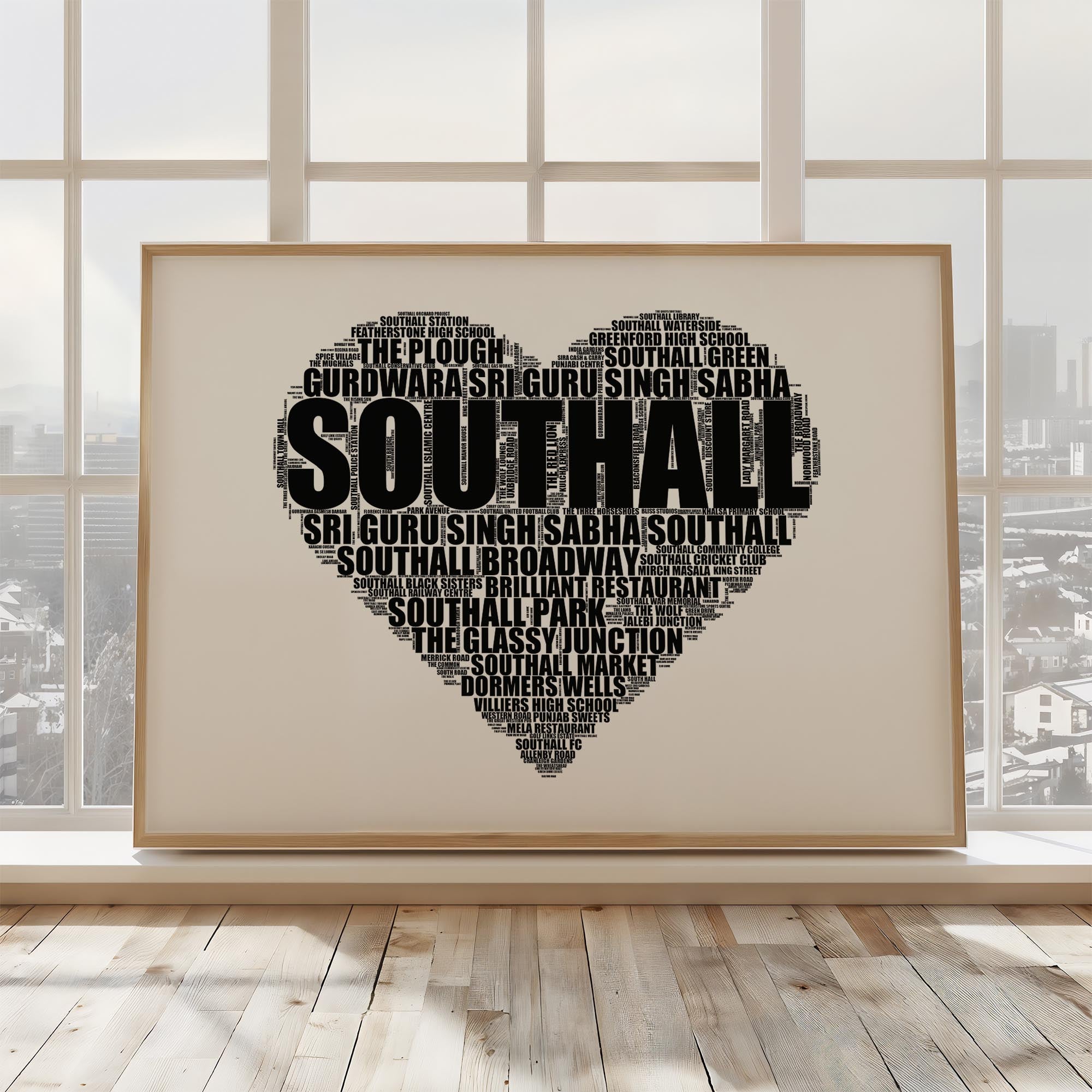 Southall - Premium Typographic Word Cloud Prints, Posters & Gifts