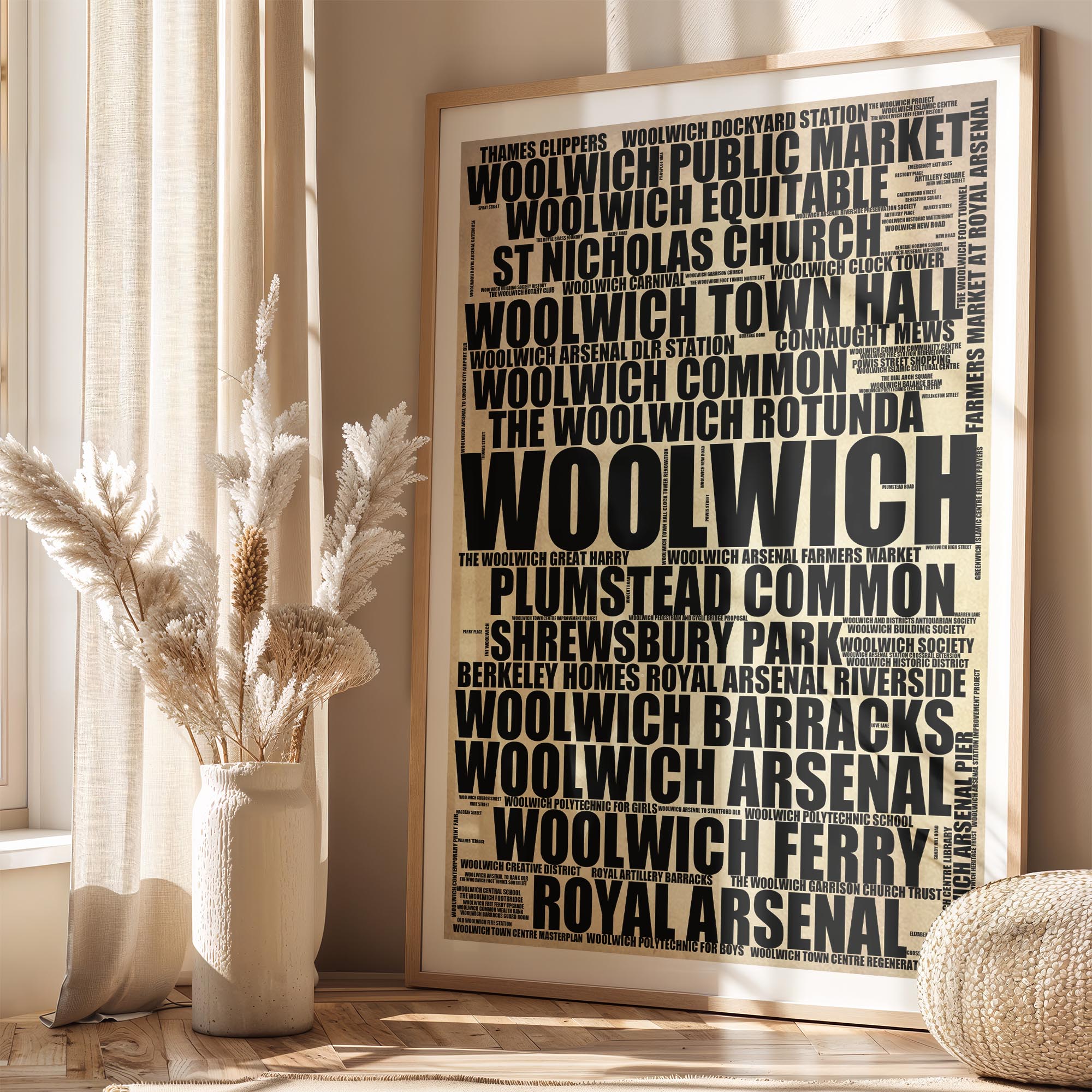 Woolwich - Premium Typographic Word Cloud Prints, Posters & Gifts