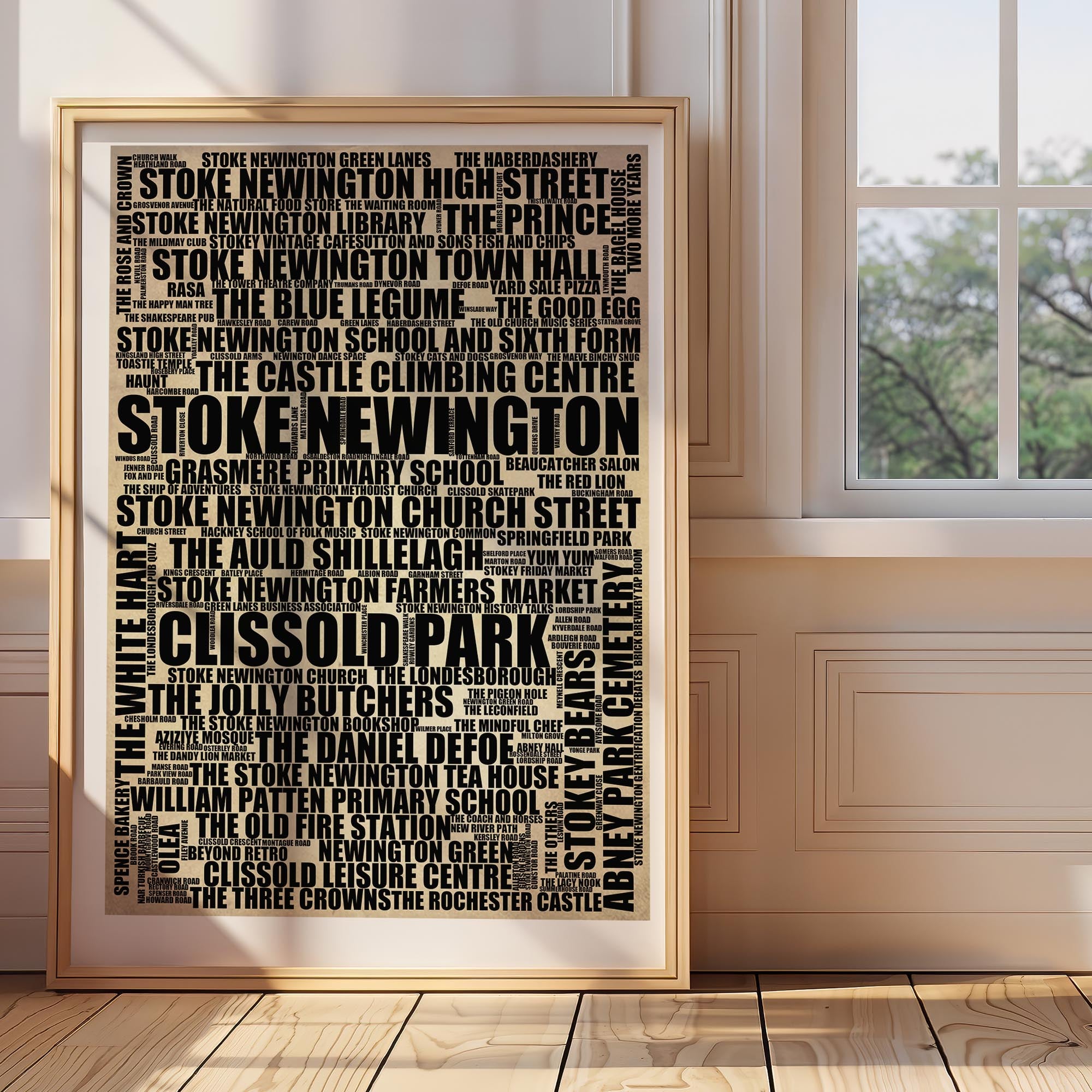 Stoke Newington - Premium Typographic Word Cloud Prints, Posters & Gifts