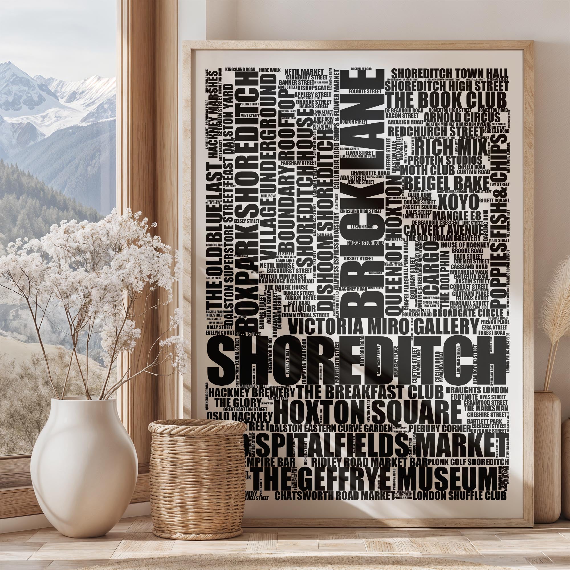 Shoreditch - Premium Typographic Word Cloud Prints, Posters & Gifts