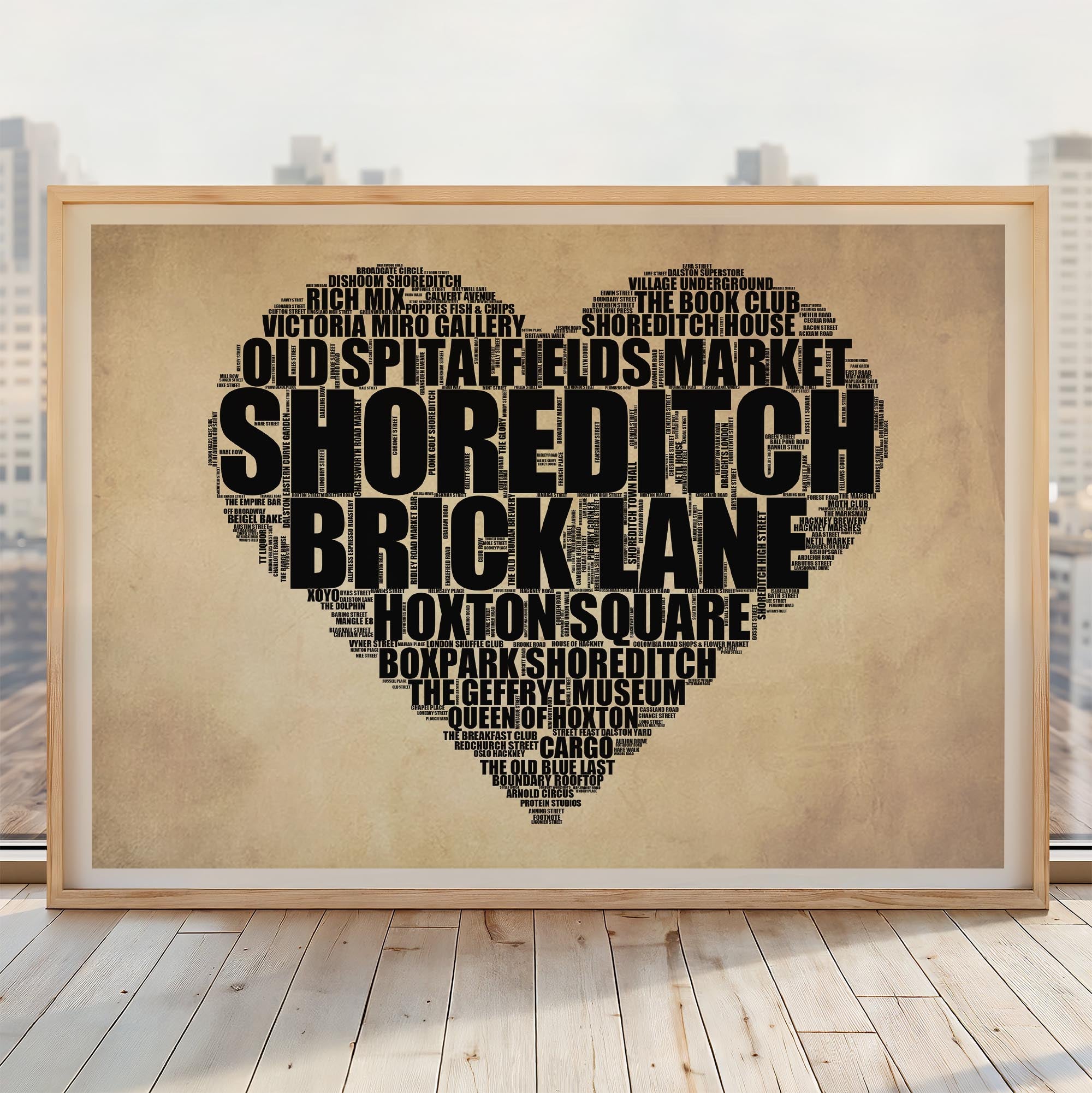 Shoreditch - Premium Typographic Word Cloud Prints, Posters & Gifts