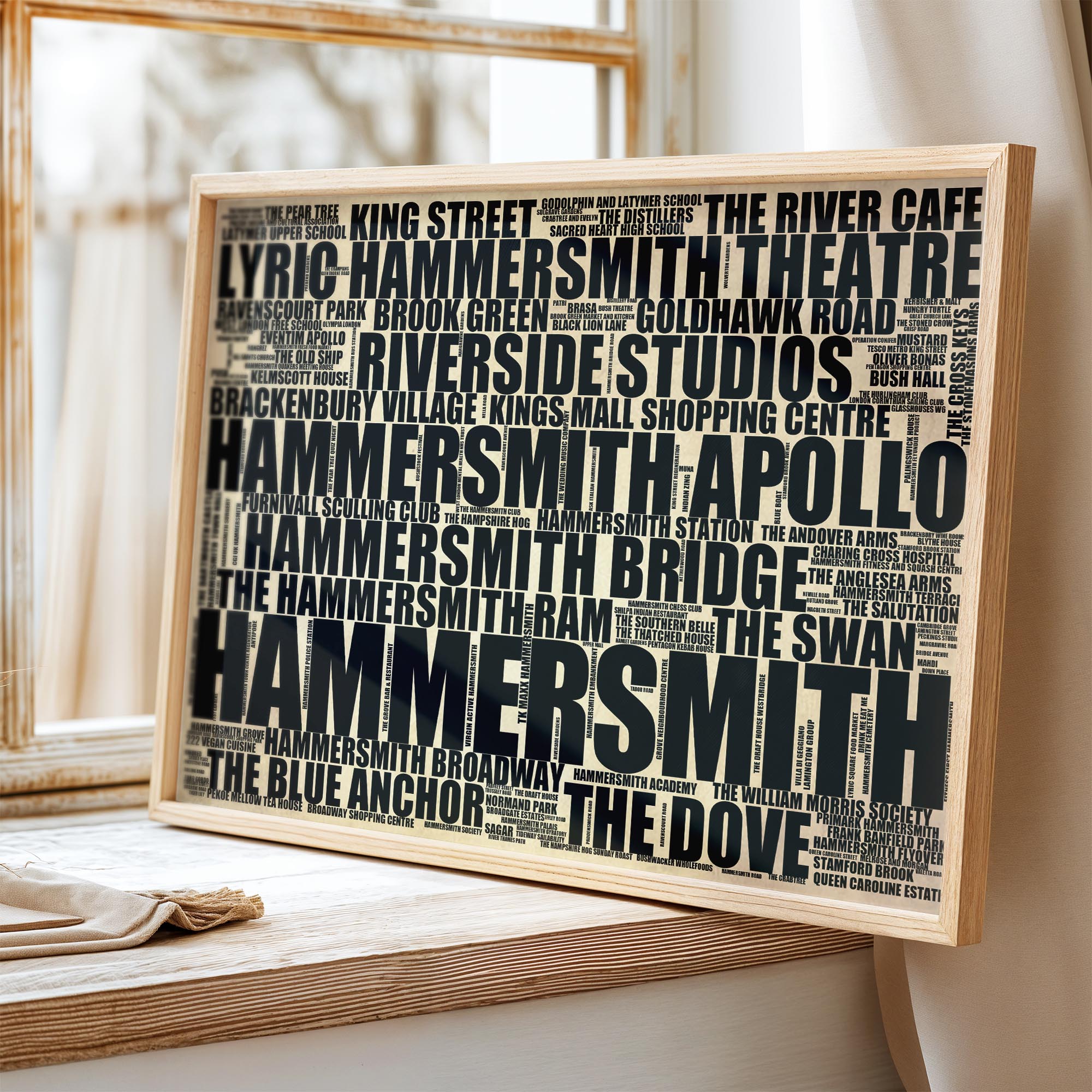 Hammersmith - Premium Typographic Word Cloud Prints, Posters & Gifts
