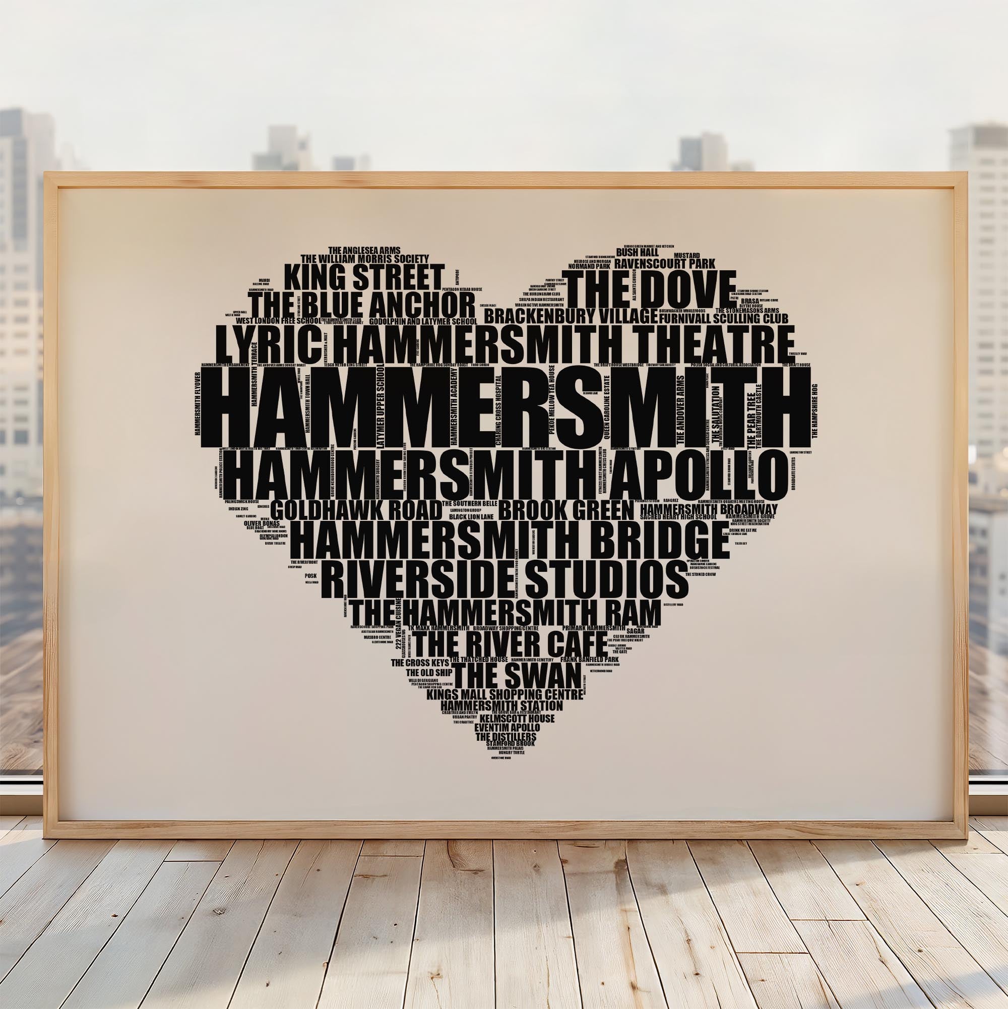 Hammersmith - Premium Typographic Word Cloud Prints, Posters & Gifts