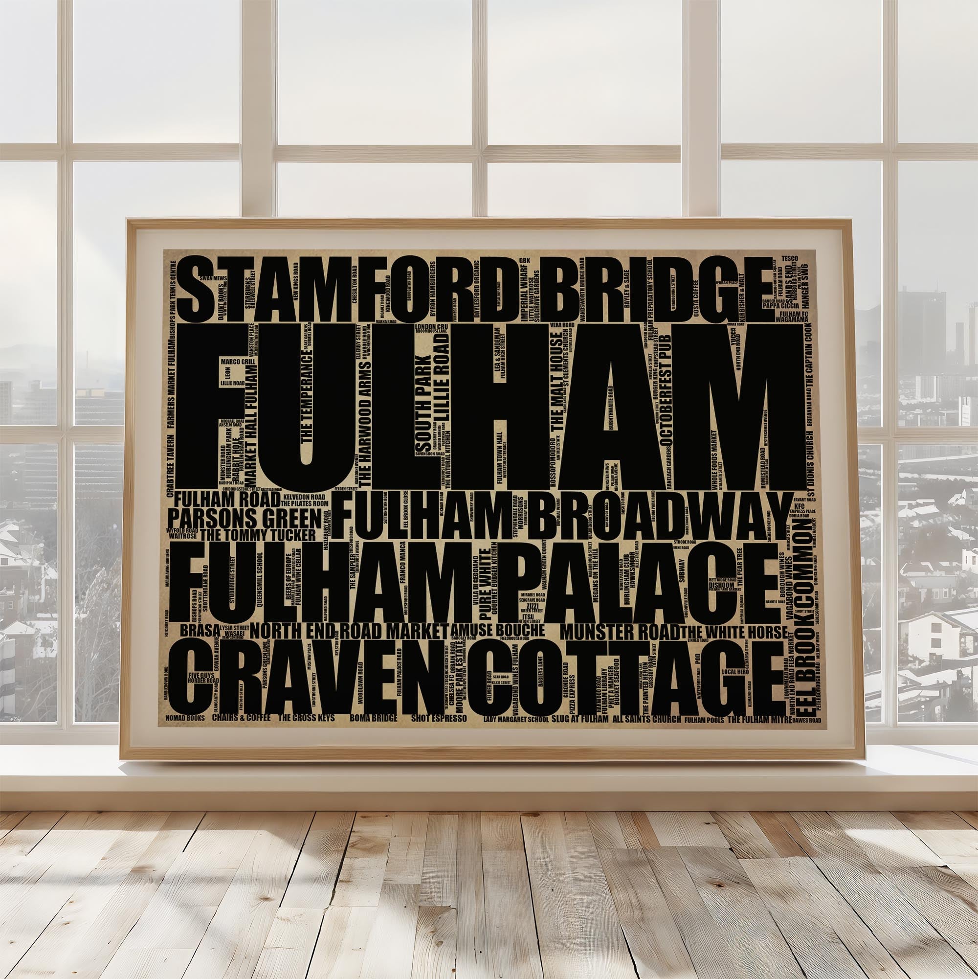 Fulham - Premium Typographic Word Cloud Prints, Posters & Gifts