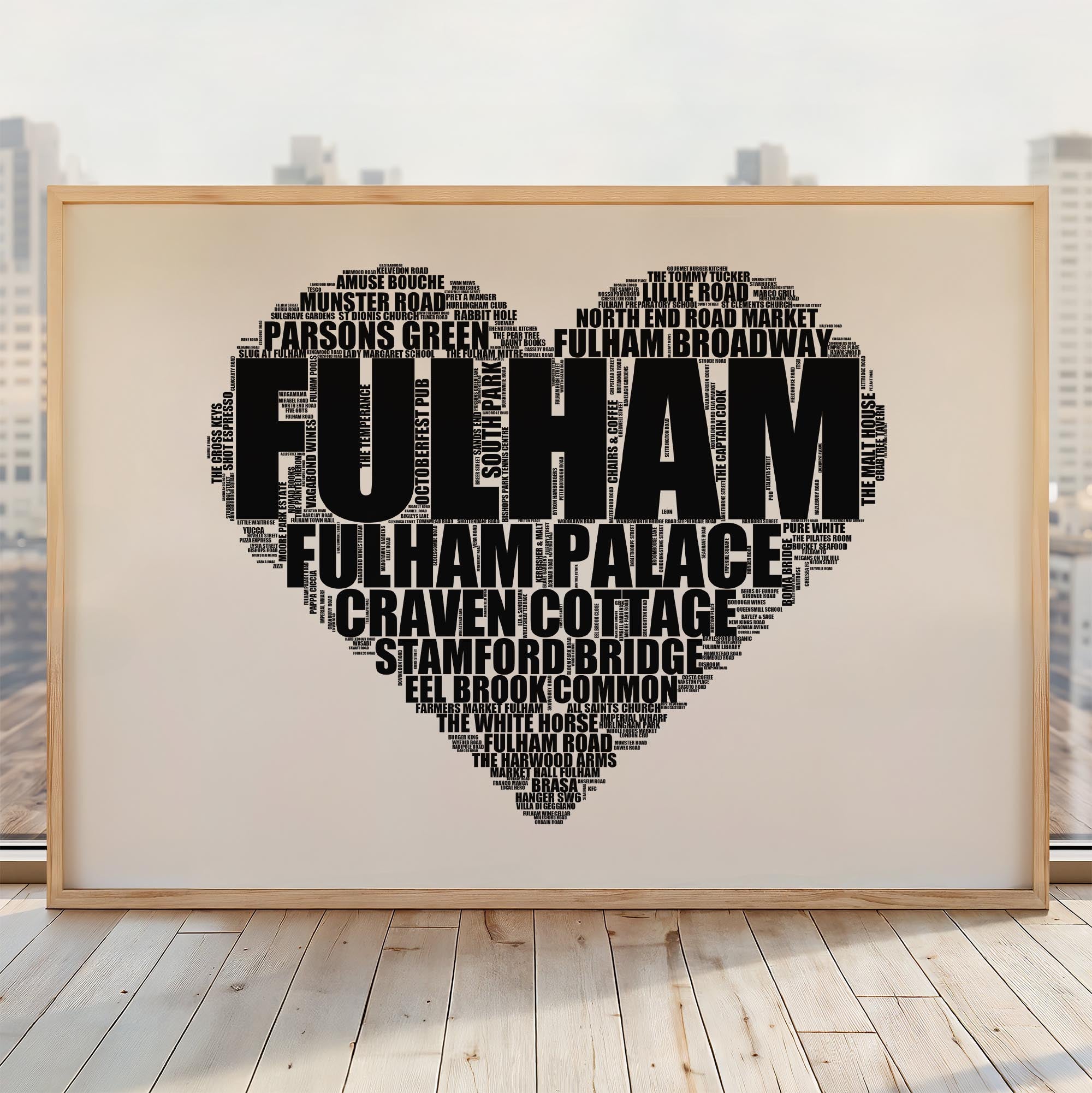 Fulham - Premium Typographic Word Cloud Prints, Posters & Gifts