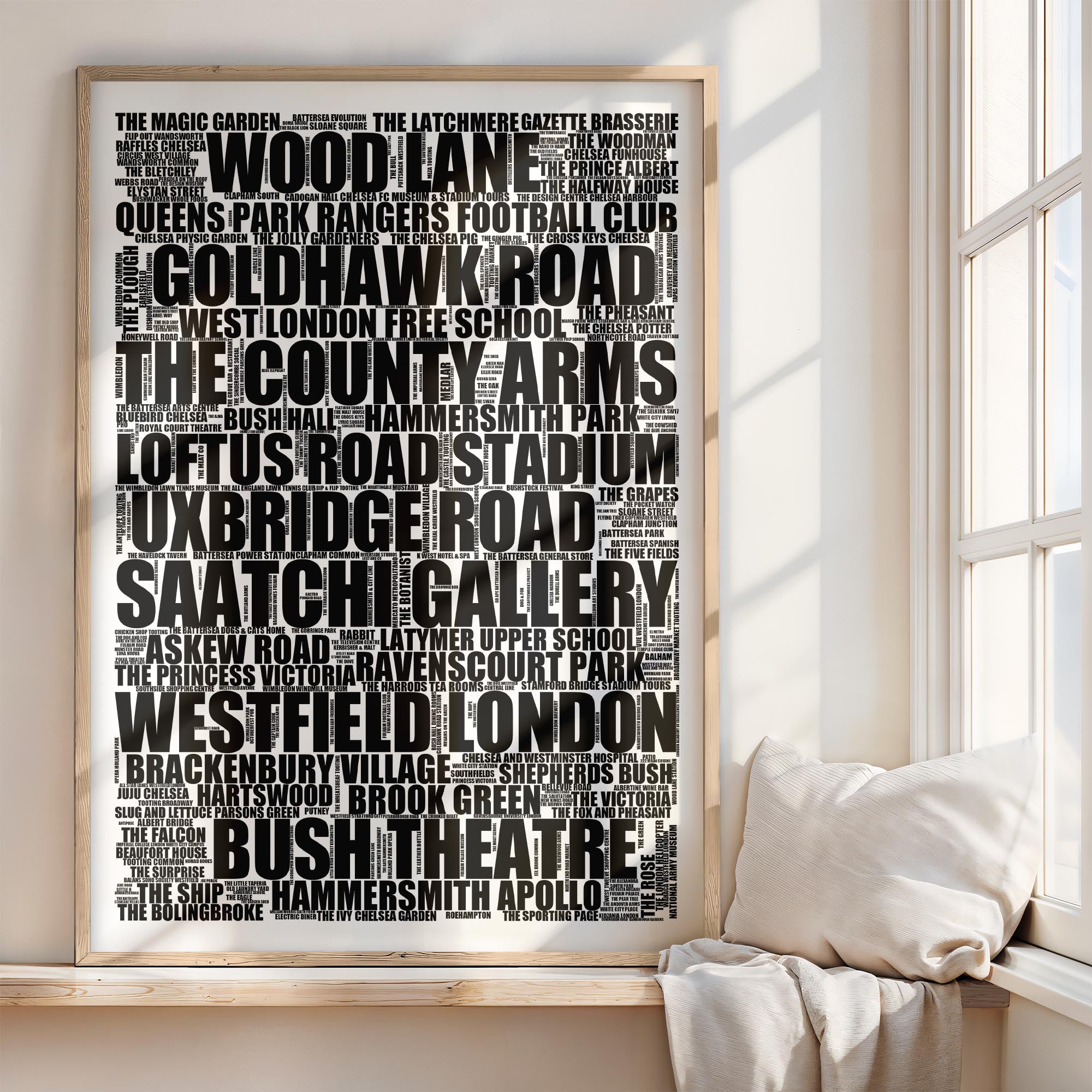 Shepherds Bush - Premium Typographic Word Cloud Prints, Posters & Gifts