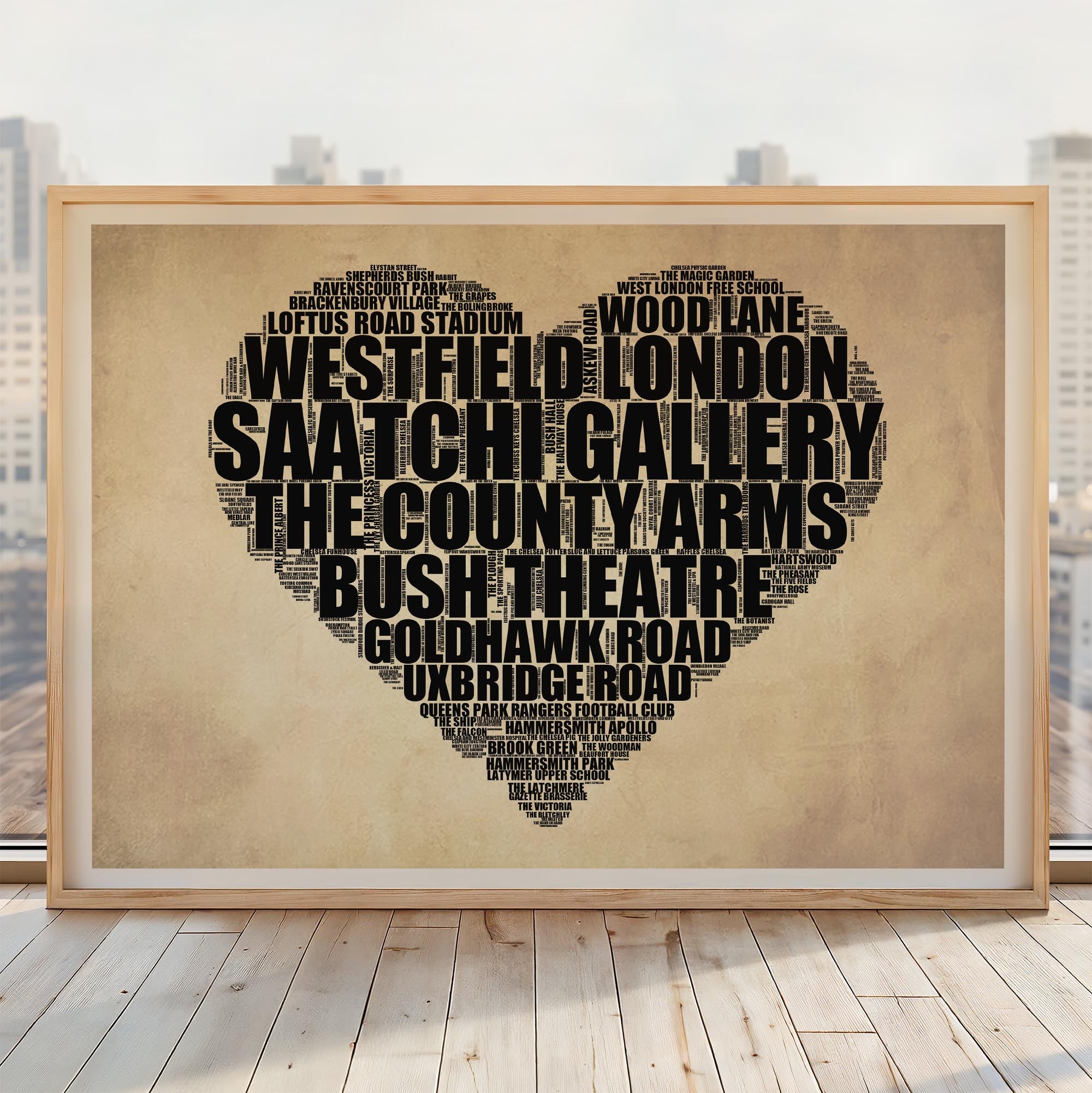 Shepherds Bush - Premium Typographic Word Cloud Prints, Posters & Gifts