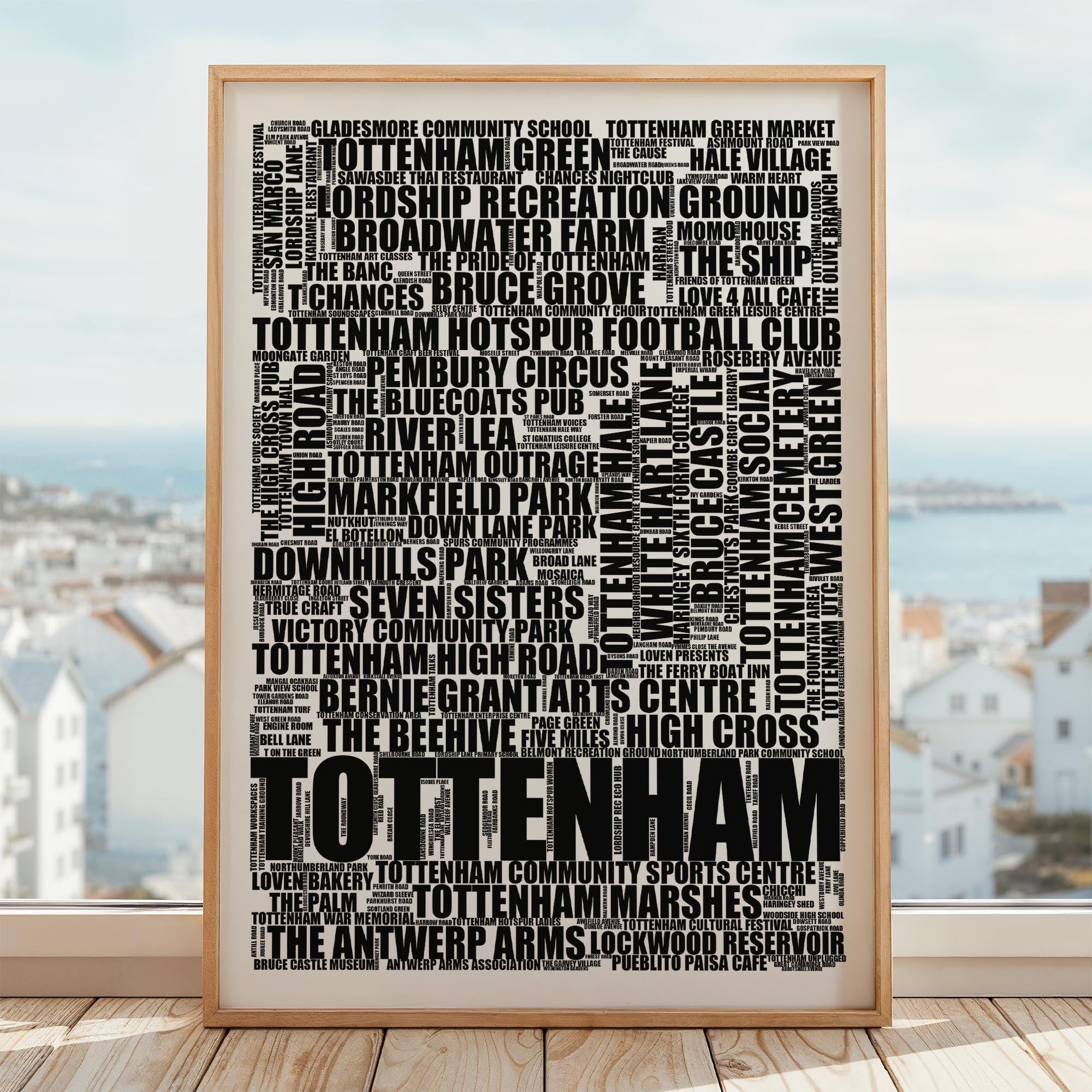 Tottenham - Premium Typographic Word Cloud Prints, Posters & Gifts