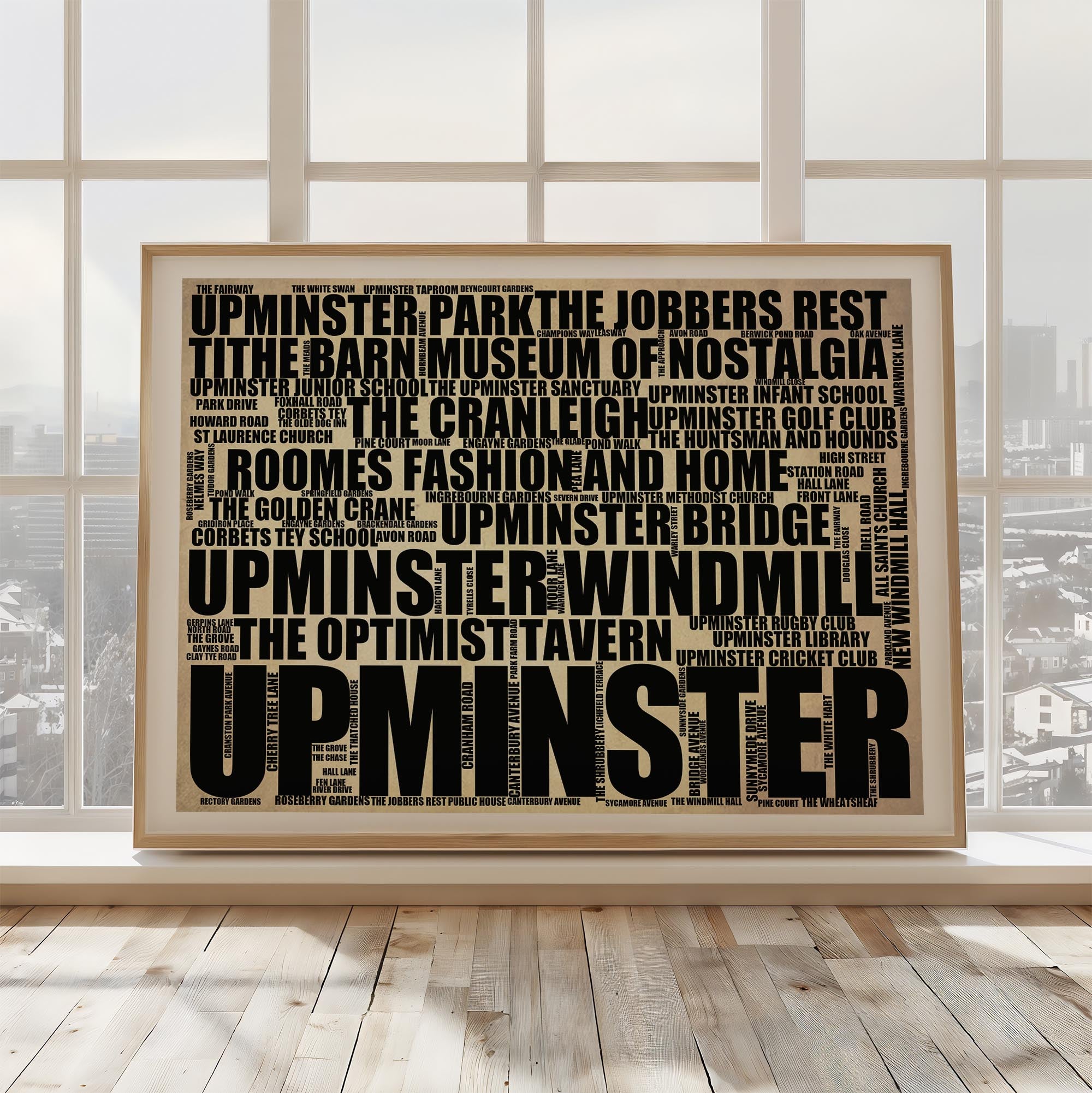 Upminster - Premium Typographic Word Cloud Prints, Posters & Gifts