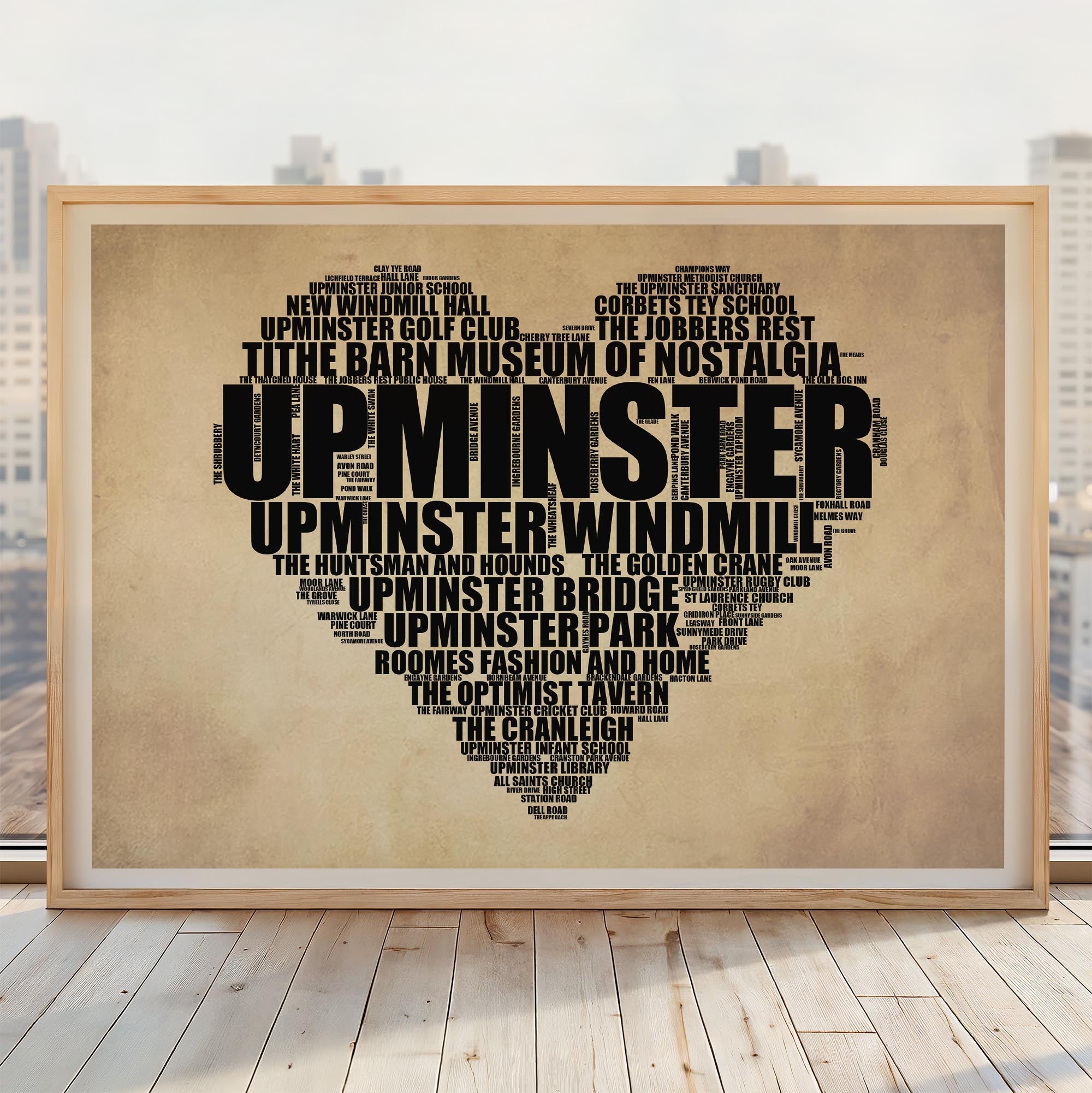 Upminster - Premium Typographic Word Cloud Prints, Posters & Gifts