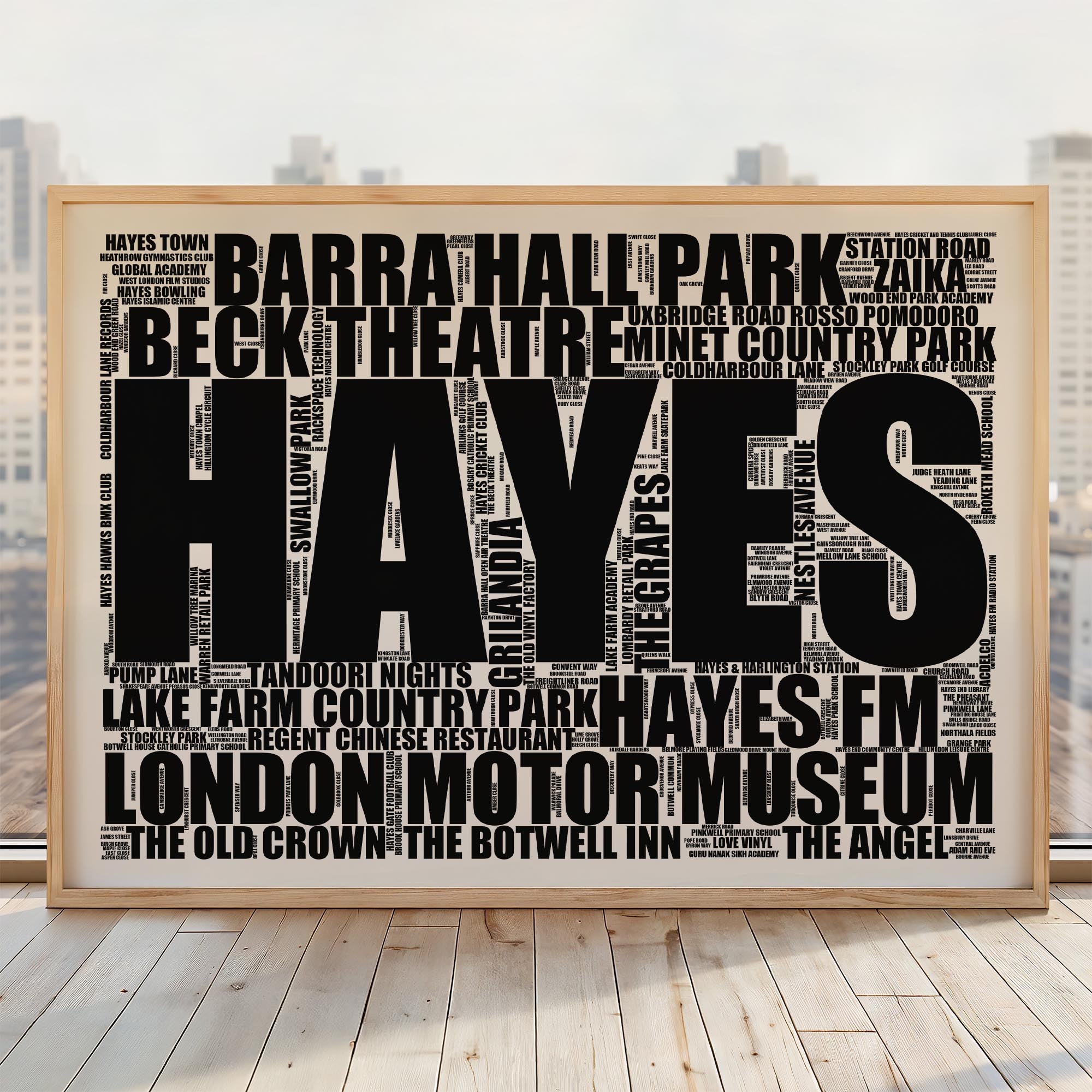 Hayes - Premium Typographic Word Cloud Prints, Posters & Gifts