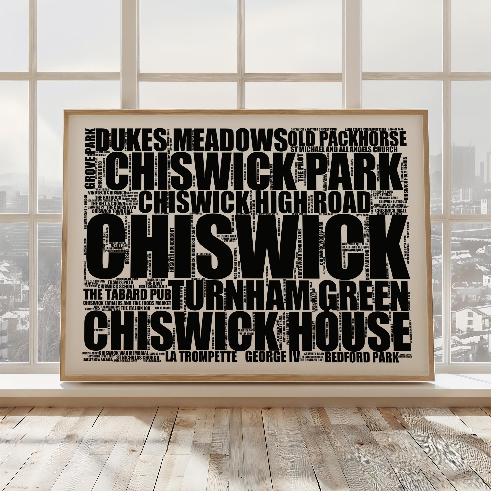 Chiswick - Premium Typographic Word Cloud Prints, Posters & Gifts