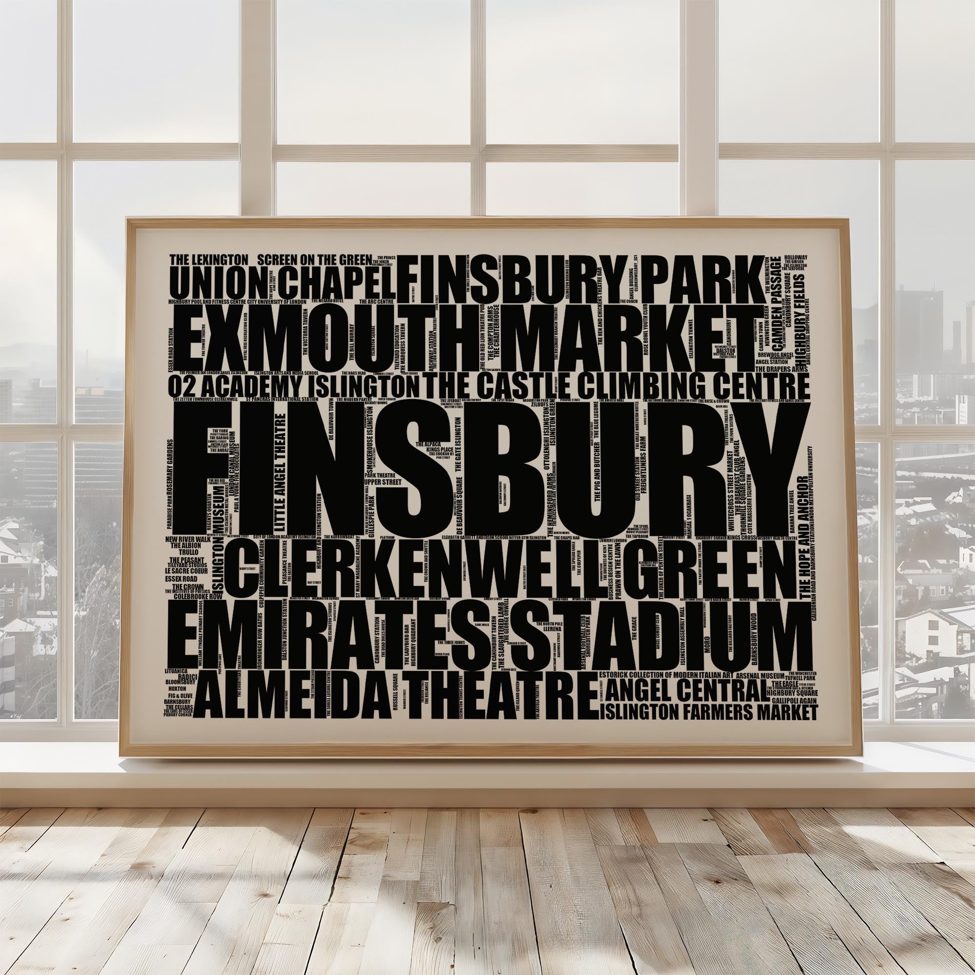 Finsbury - Premium Typographic Word Cloud Prints, Posters & Gifts