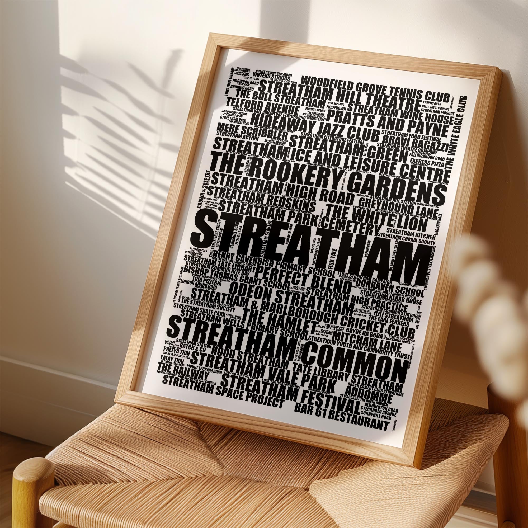 Streatham - Premium Typographic Word Cloud Prints, Posters & Gifts