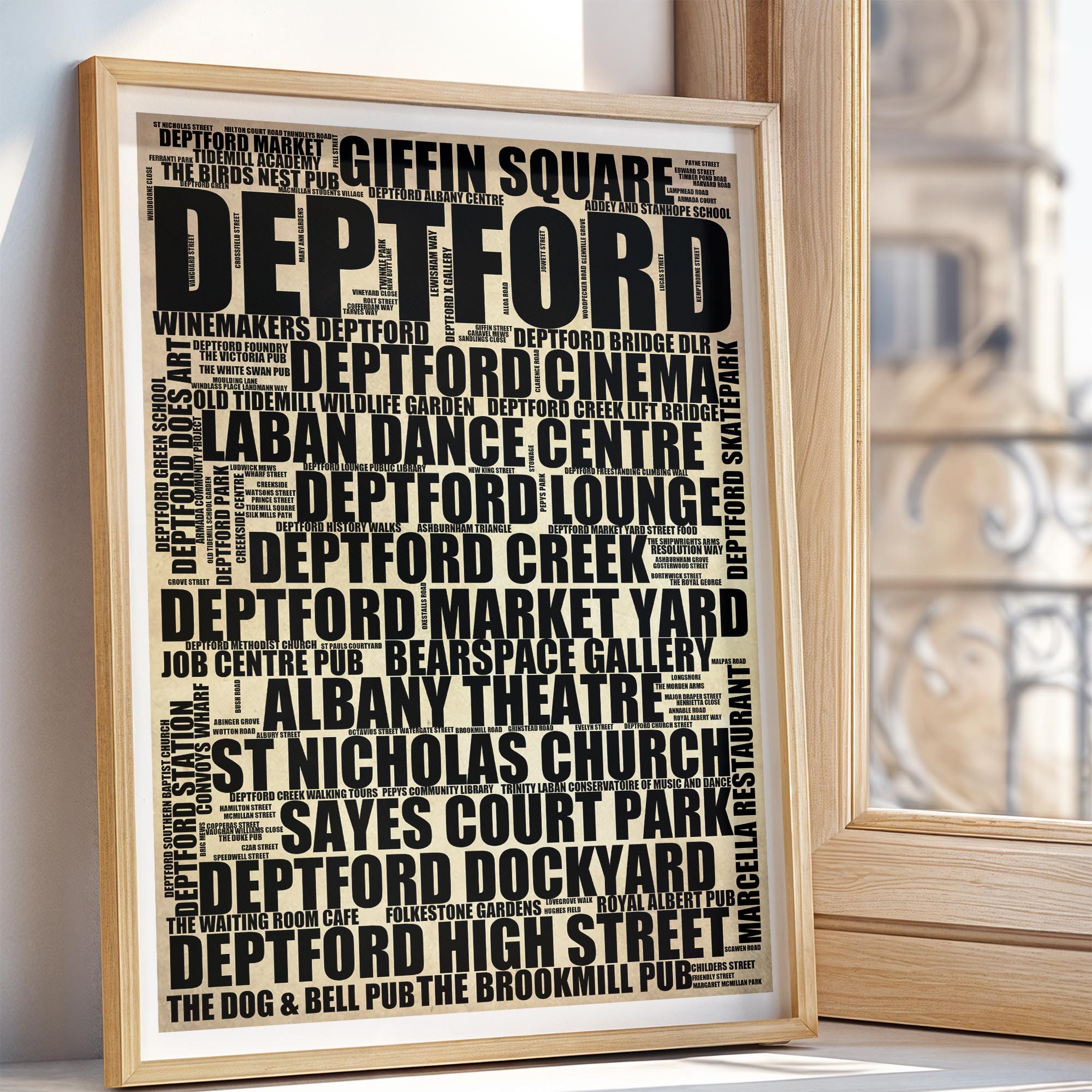 Deptford - Premium Typographic Word Cloud Prints, Posters & Gifts