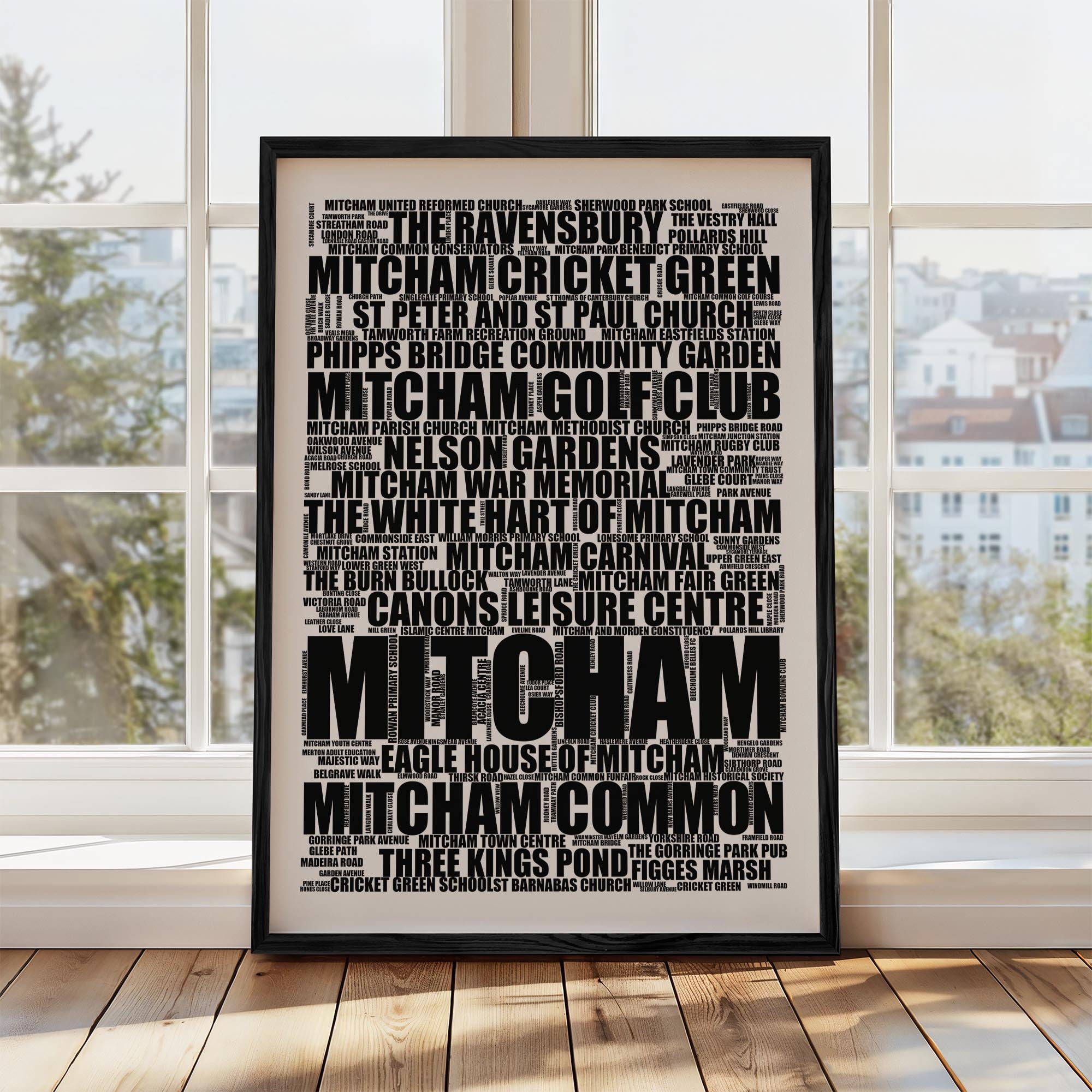 Mitcham - Premium Typographic Word Cloud Prints, Posters & Gifts